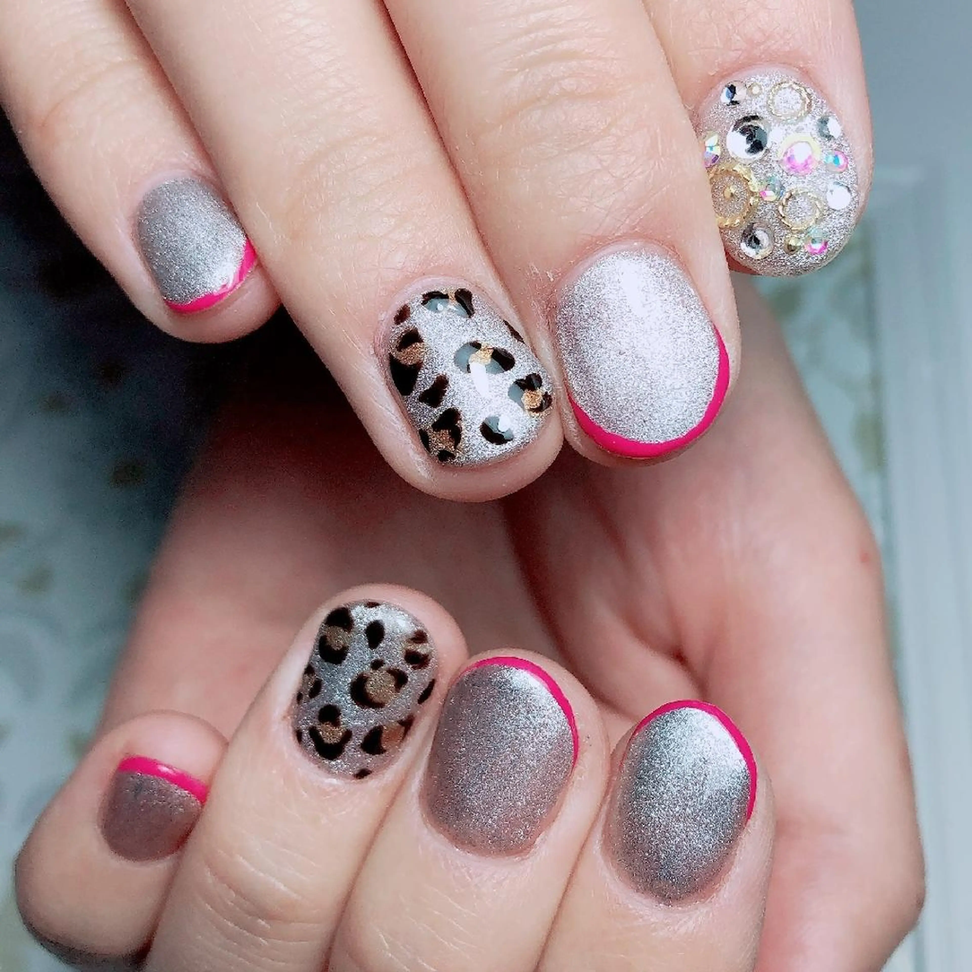 ショート ネイル フレンチネイル ジェルネイル マグネットネイル 持ち込み ピンク ☺︎山部 志麻☺︎のネイルデザイン