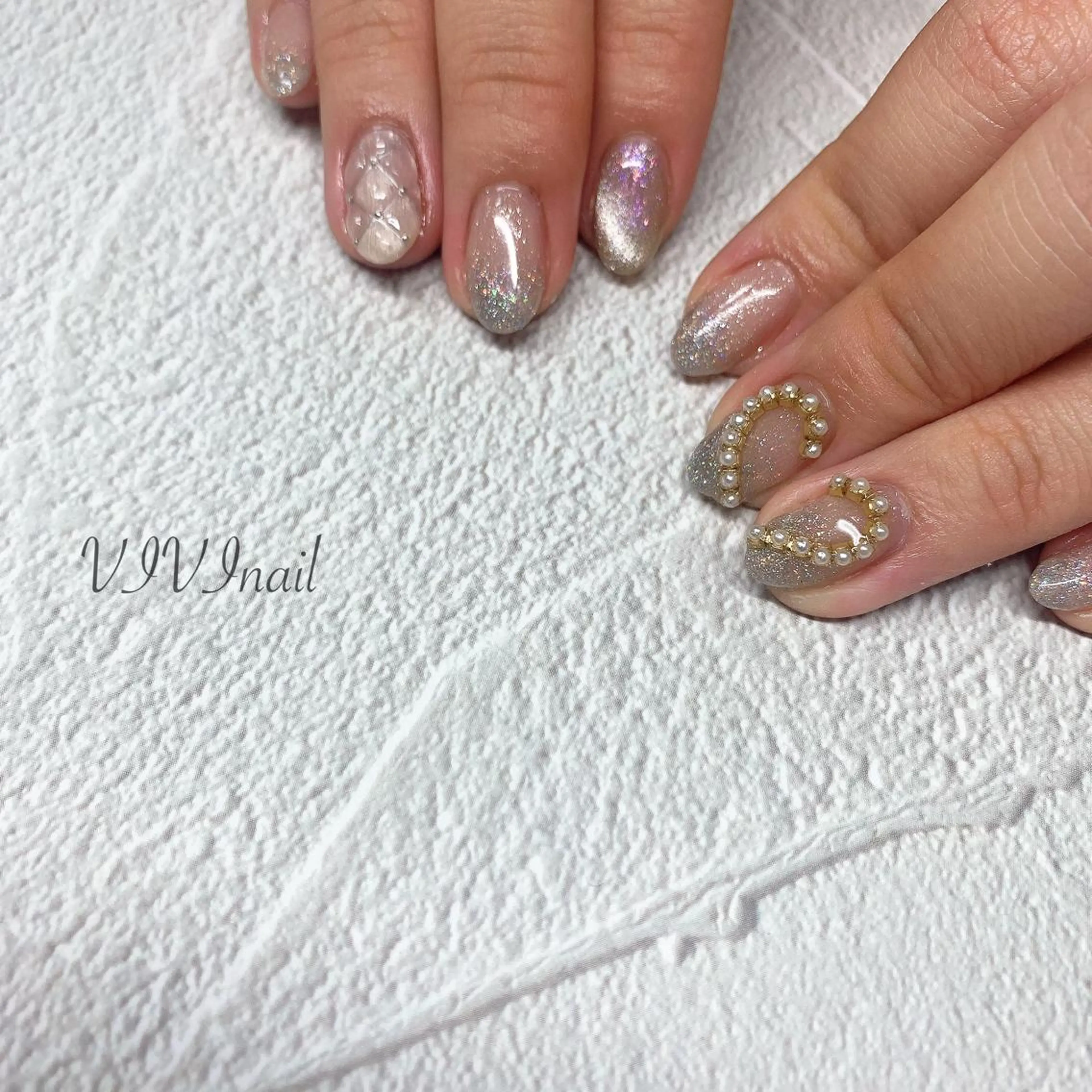 ネイル ハート ハンドネイル vivi nailのネイルデザイン