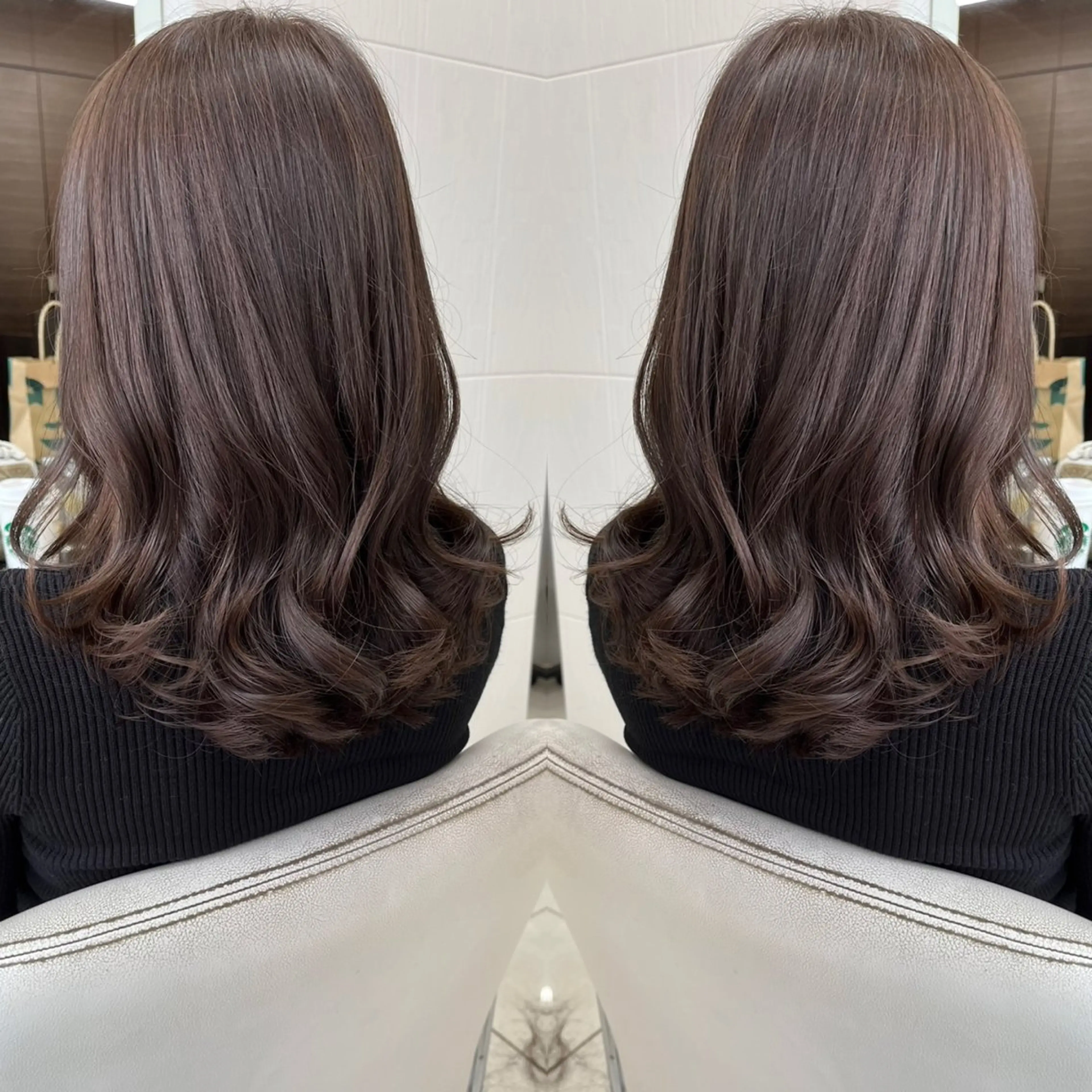 ミディアム カラー ベージュカラー カット ヘアカラー トリートメント ハタケヤマヨシキ ／BOOTHのヘアスタイル