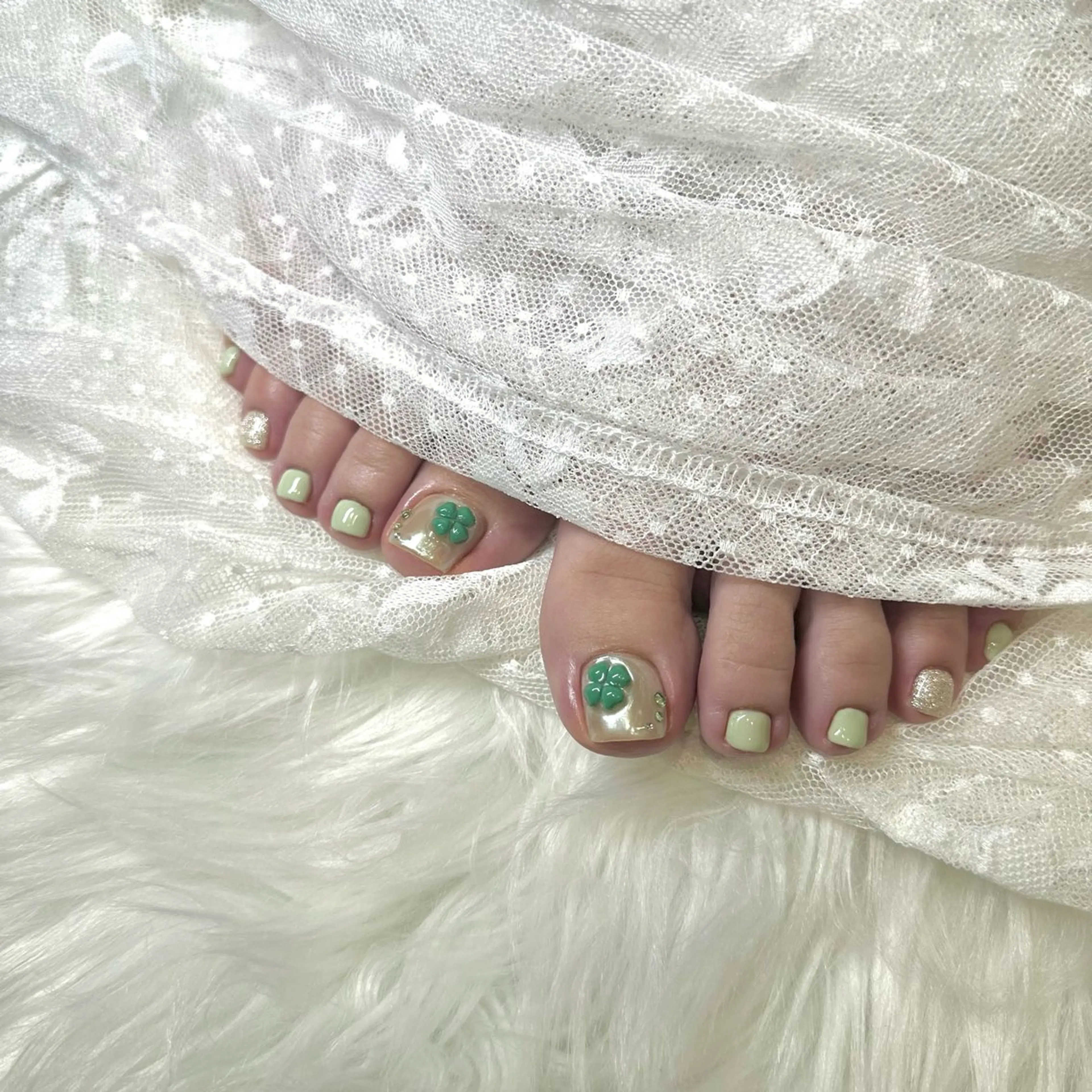 ネイル フットネイル グリーン Charme by figaro Rioのネイルデザイン