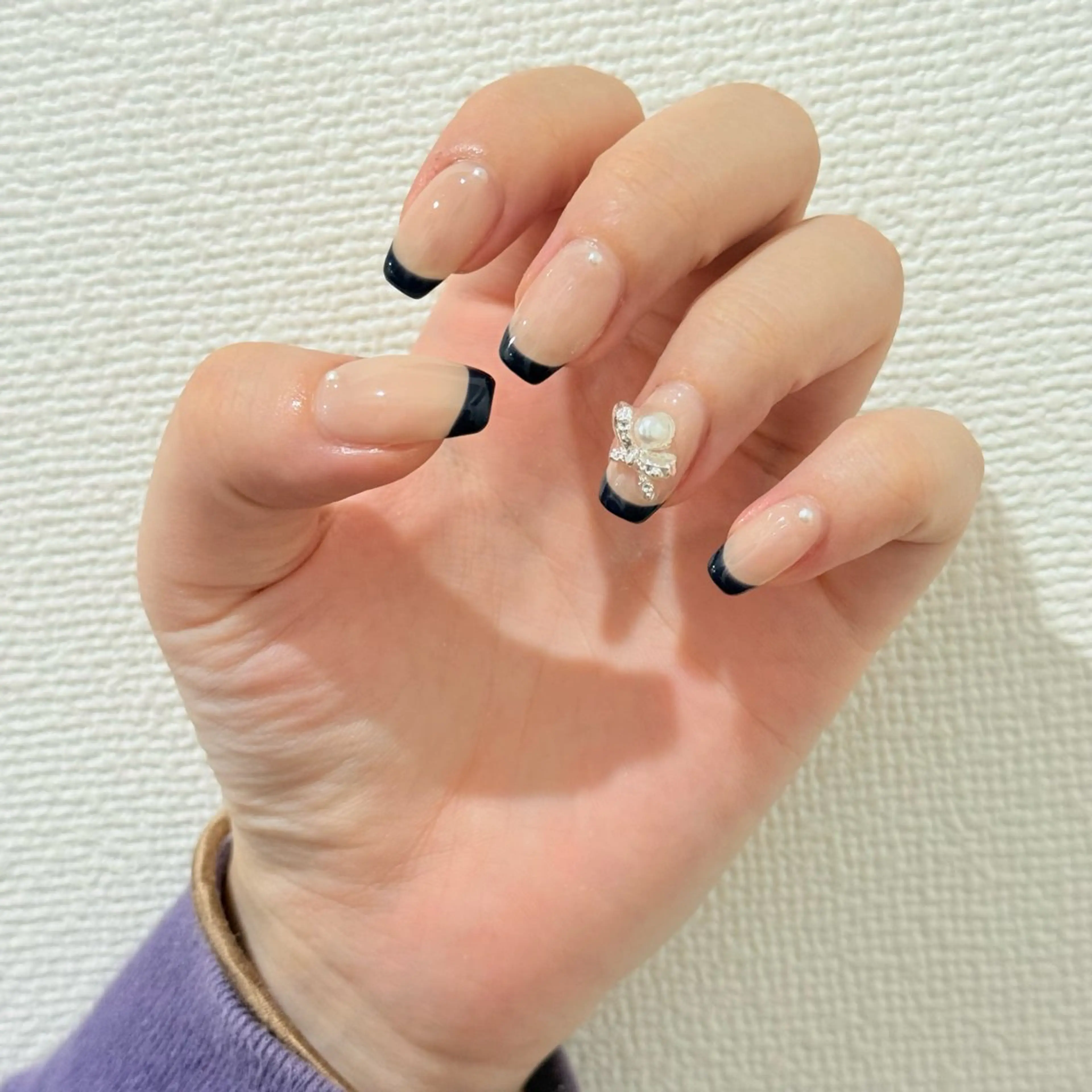 ネイル チークネイル フレンチネイル グラデーション キラキラネイル 韓国ネイル ハンドネイル Risa_ Nailのネイルデザイン