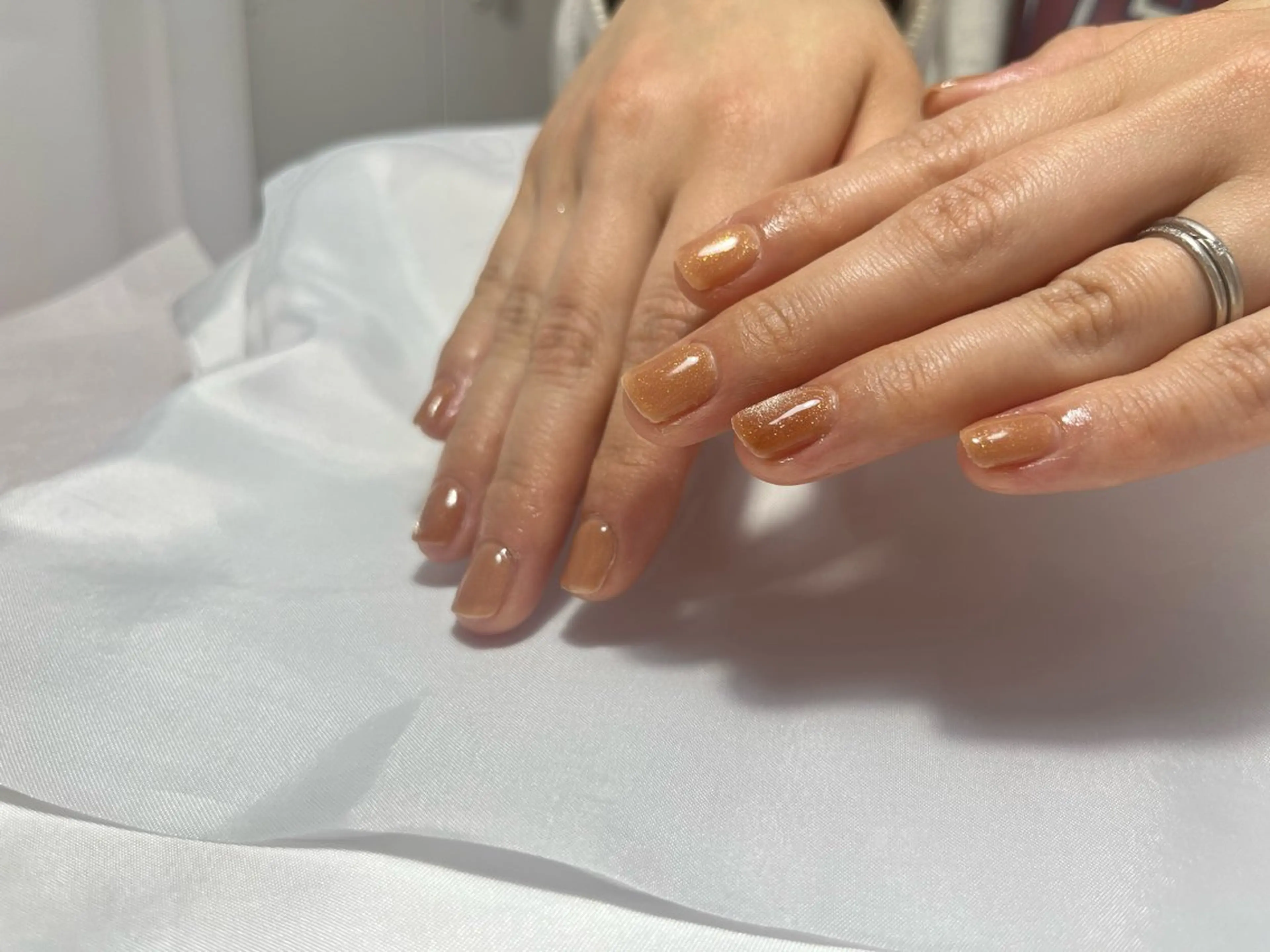 ネイル マグネットネイル ワンカラーネイル オレンジ シンプルネイル ネイリスト 未來のネイルデザイン