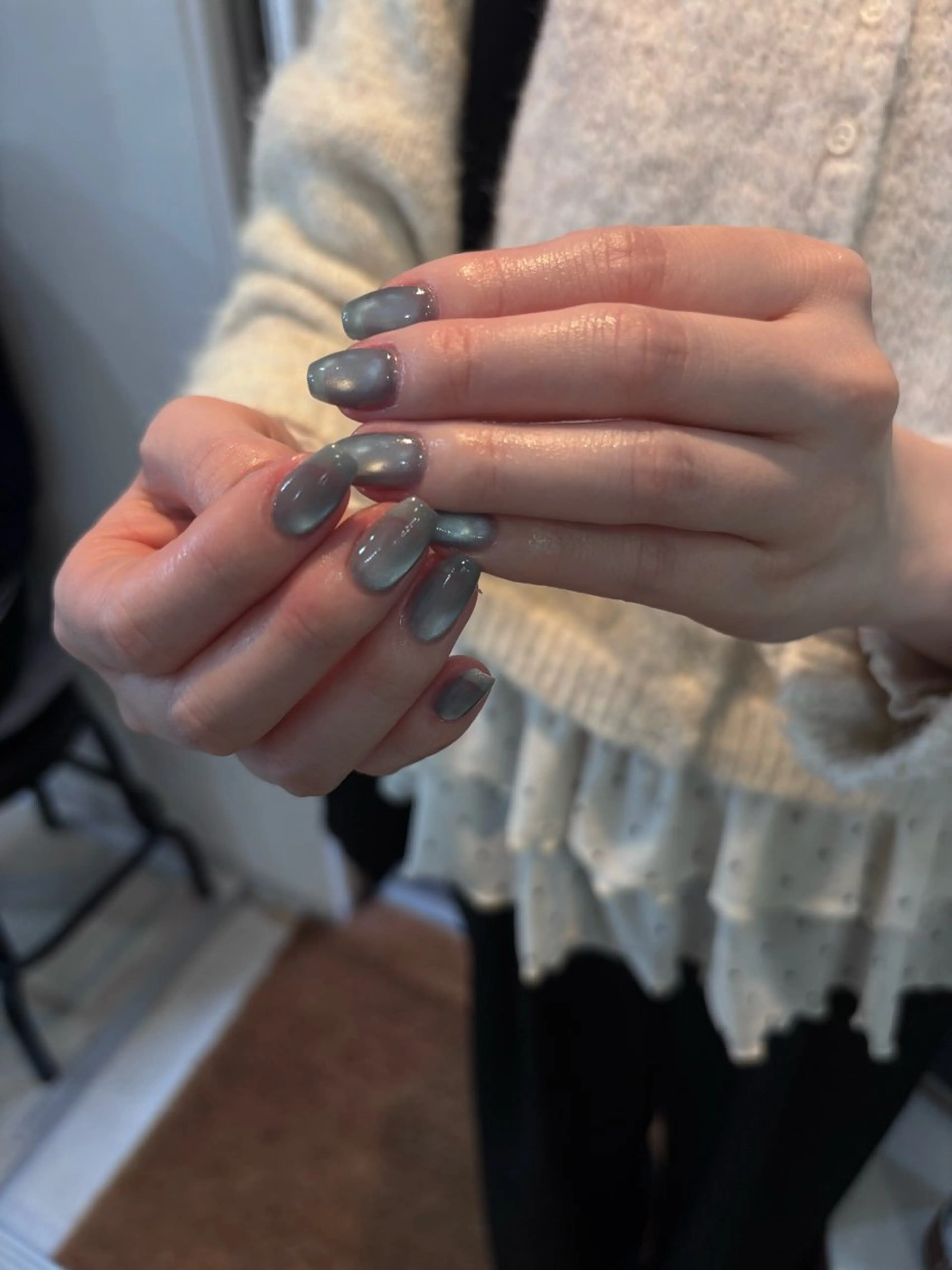 ネイル 水色 マグネットネイル ハンドネイル free'snail N A Oのネイルデザイン