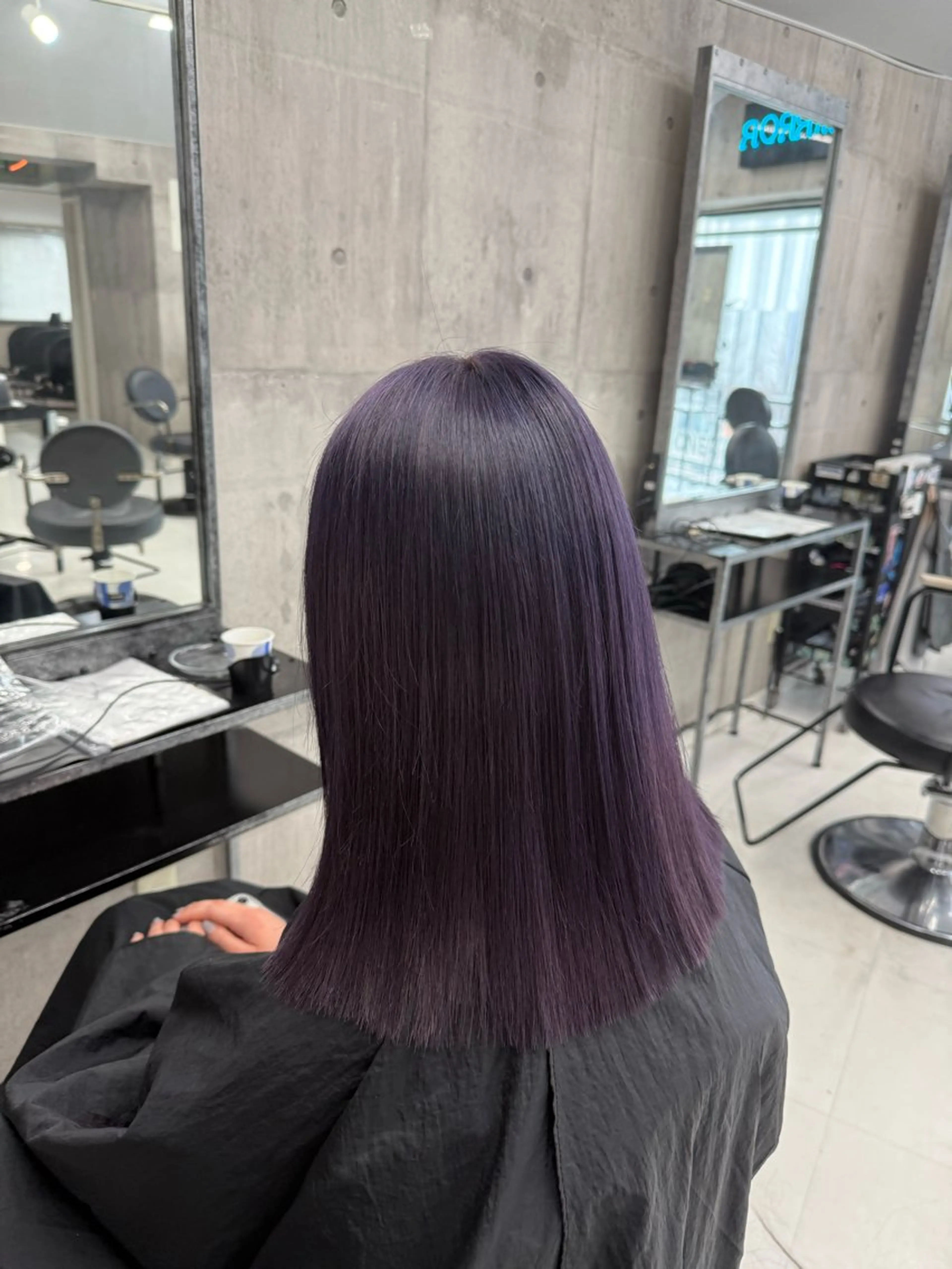 セミロング カラー メンズ ヘアカラー トリートメント ☁️かずき☁️青.紫 推し活カラー💫のヘアスタイル