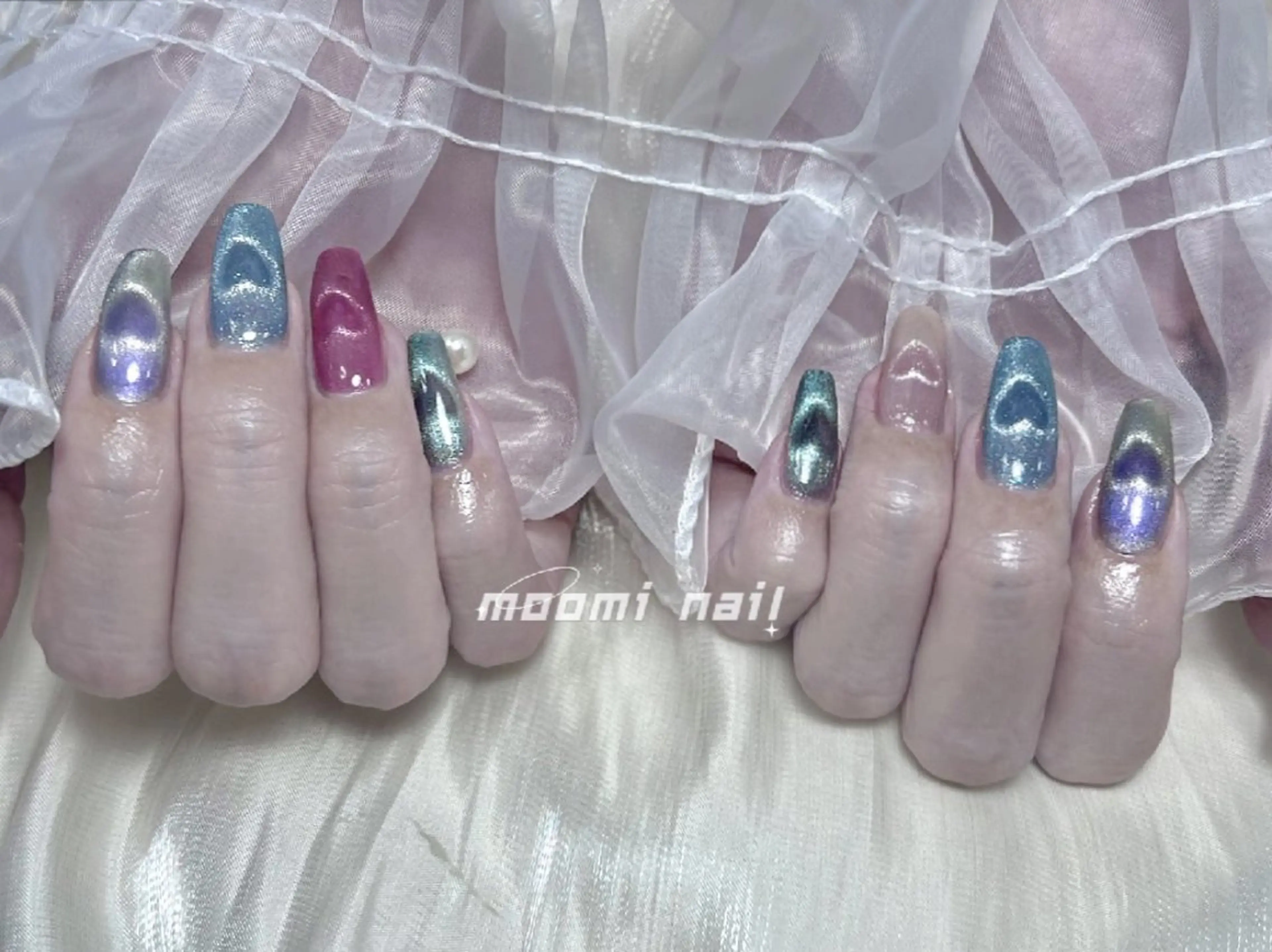 ネイル ハート マグネットネイル moomi nail スカルプ専門のネイルデザイン