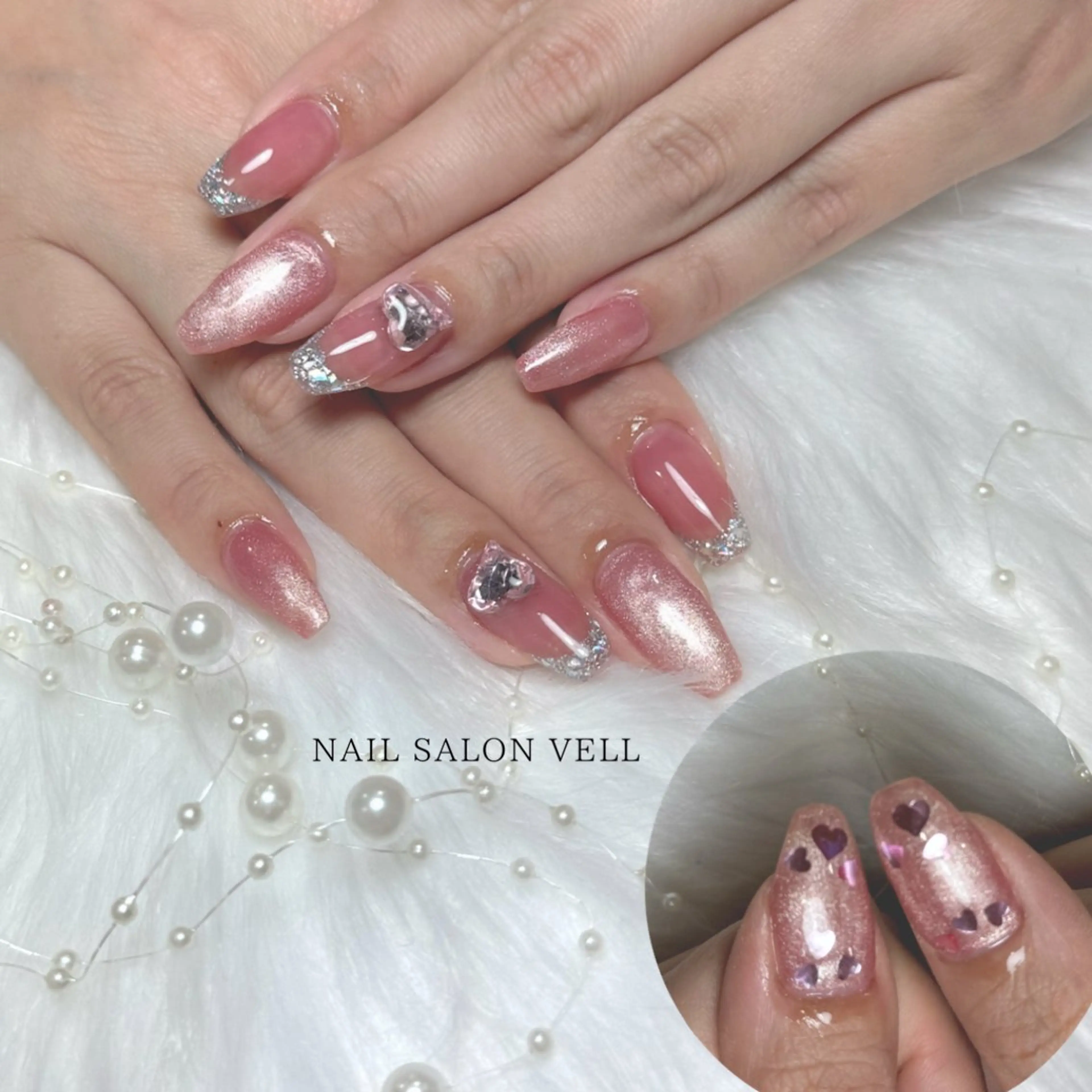 ネイル フレンチネイル ガラスフレンチ ﾈｲﾙｻﾛﾝ Vellのネイルデザイン