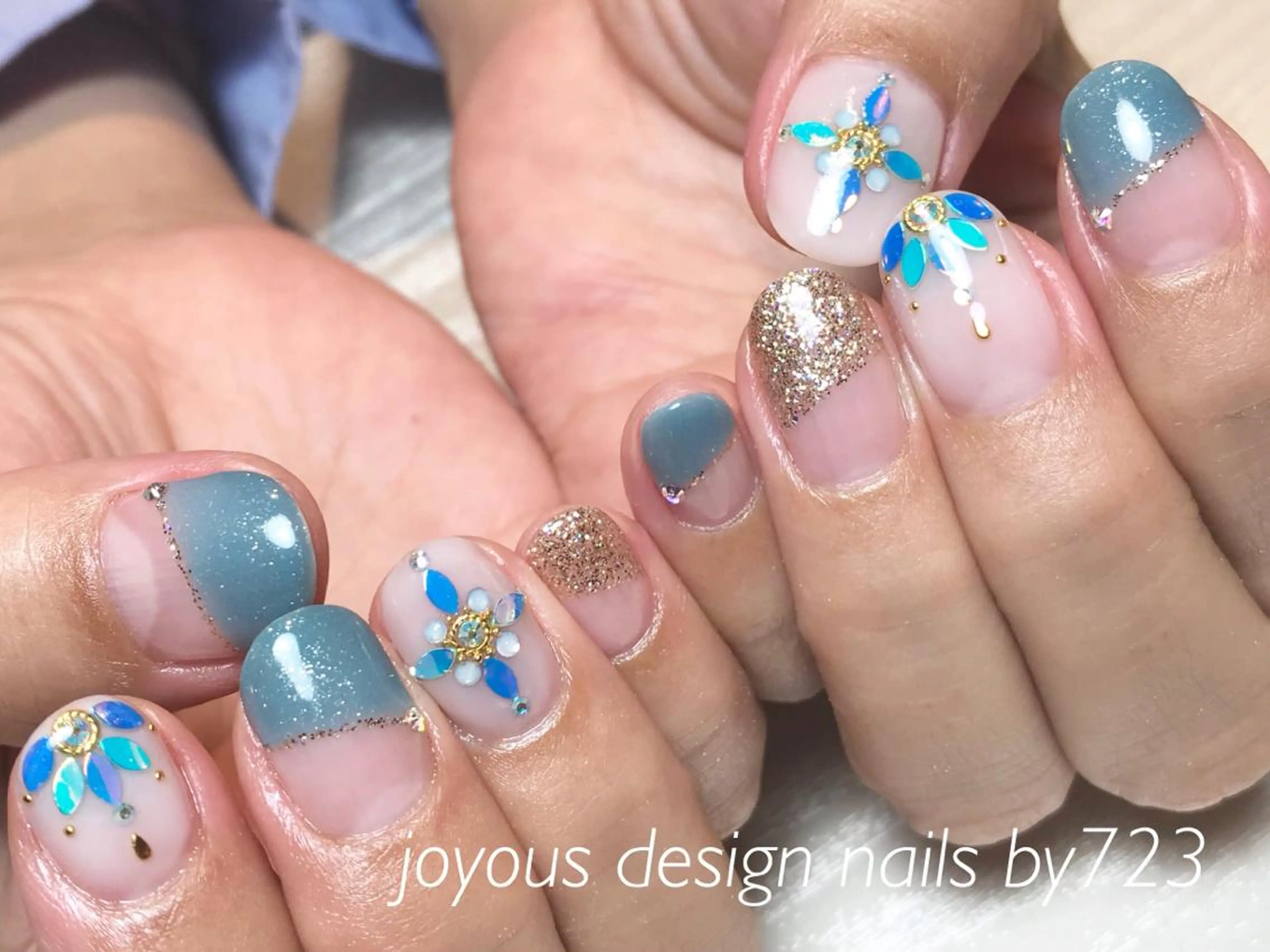 ネイル ストーンネイル ハンドネイル jdn natsumiのネイルデザイン