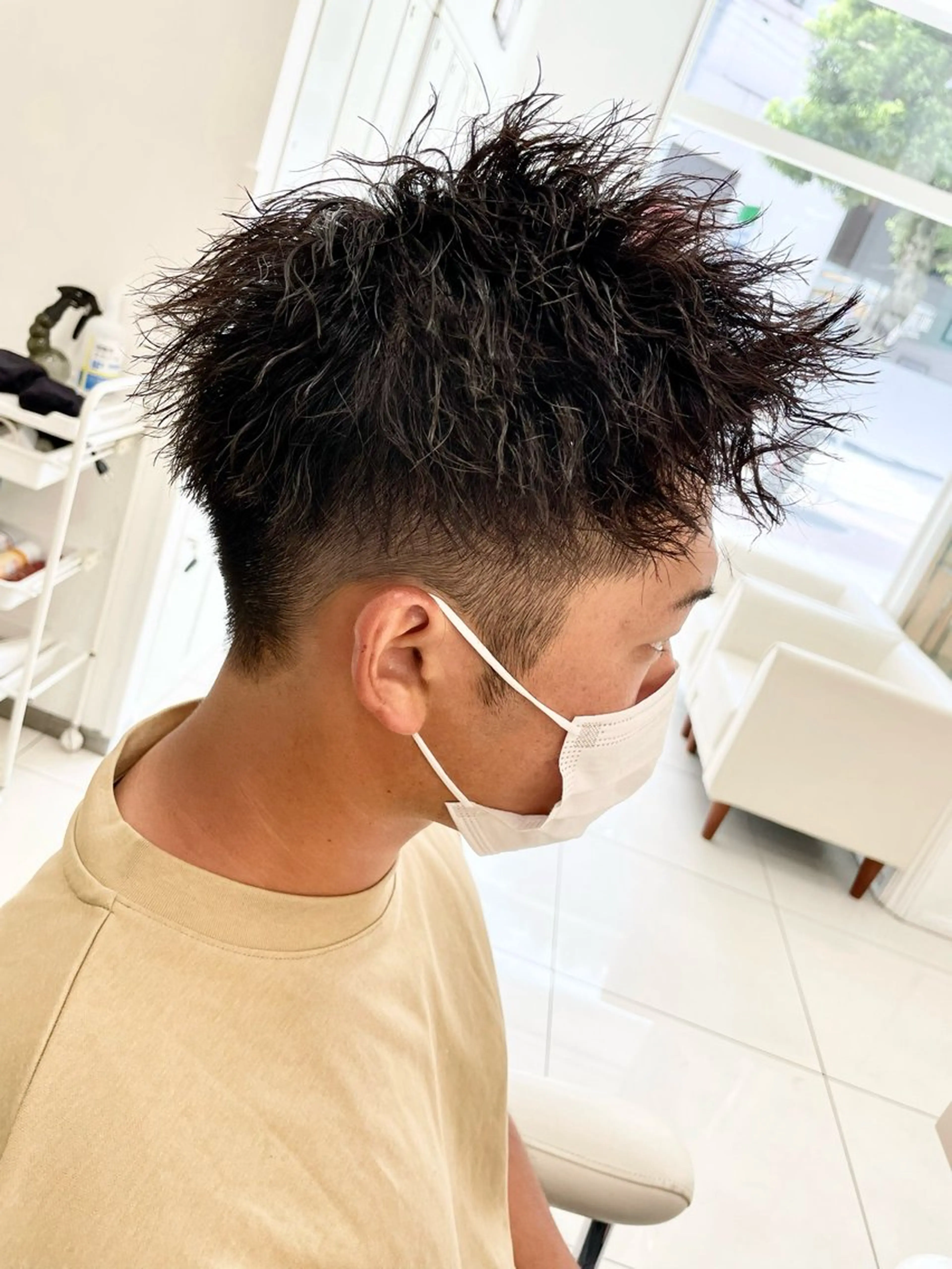 パーマ メンズ カット パーマ 伊佐 愛のヘアスタイル