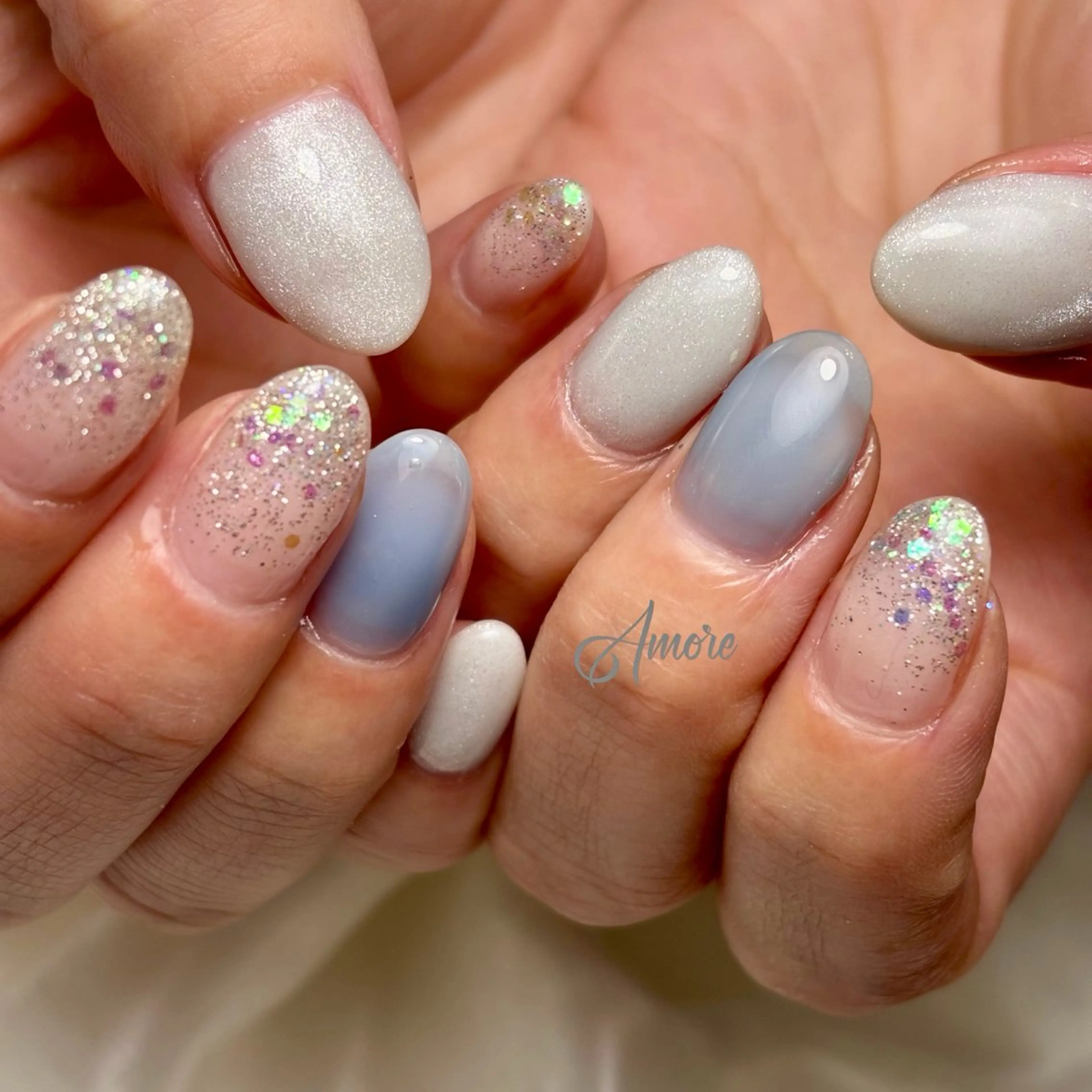 ネイル ジェルネイル キラキラネイル 韓国ネイル マグネットネイル パラジェル You kyehwaのネイルデザイン