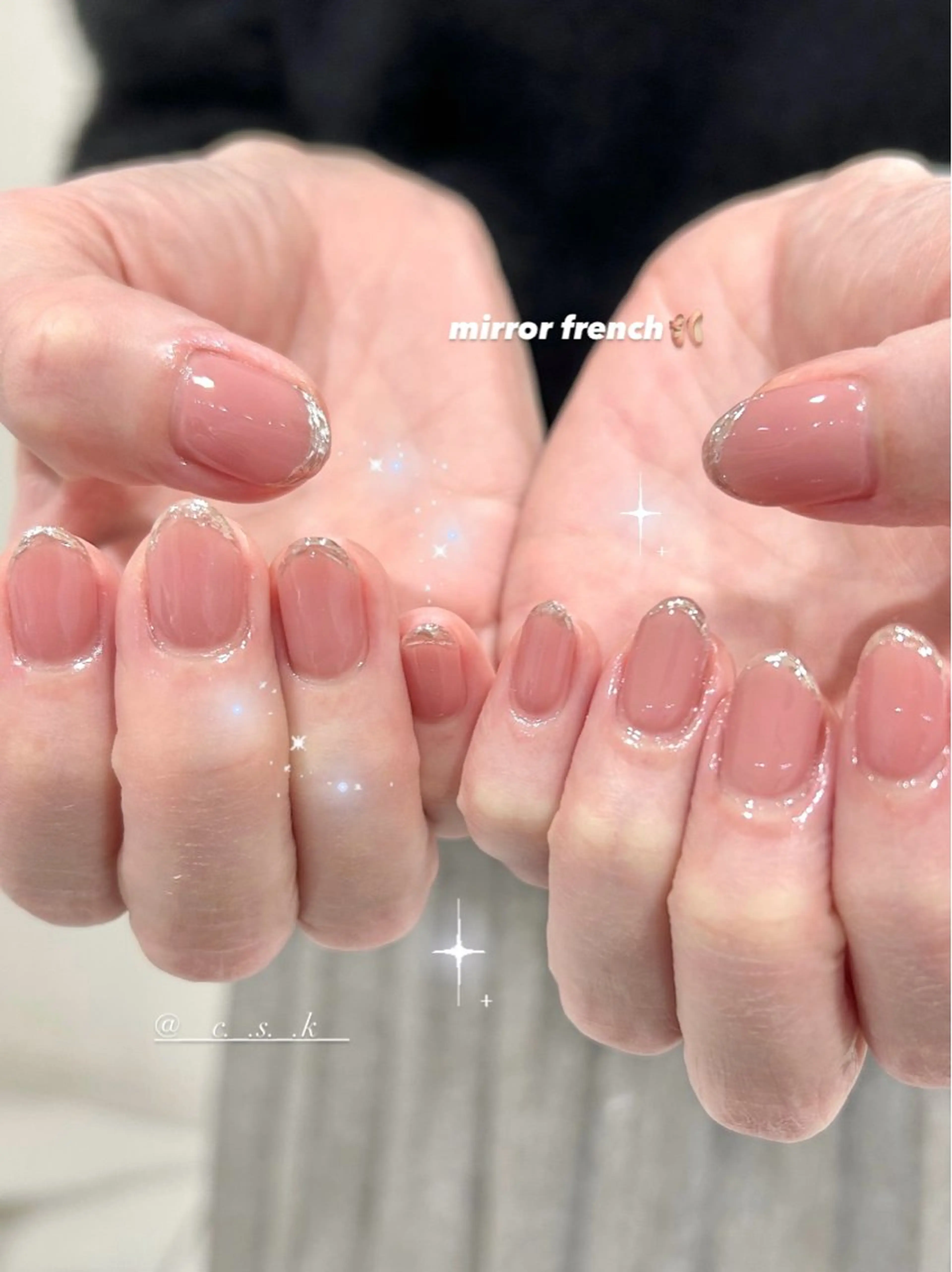 ネイル チークネイル フレンチネイル ジェルネイル ガーリー マグネットネイル ハンドネイル 🎀チーク/ちゅるん 🫧chisa🎀のネイルデザイン