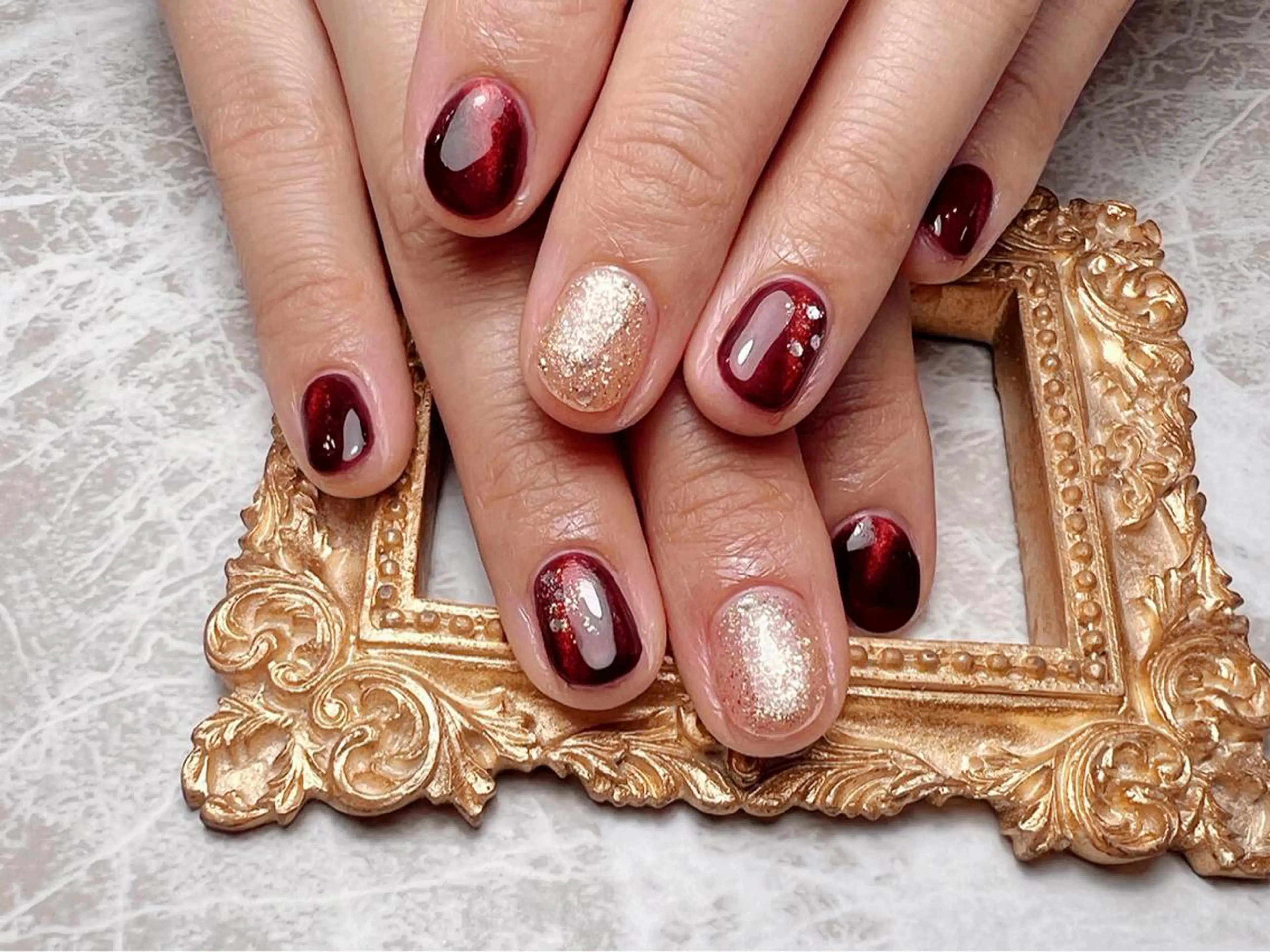 ネイル ハンドネイル マジック ミラーのネイルデザイン