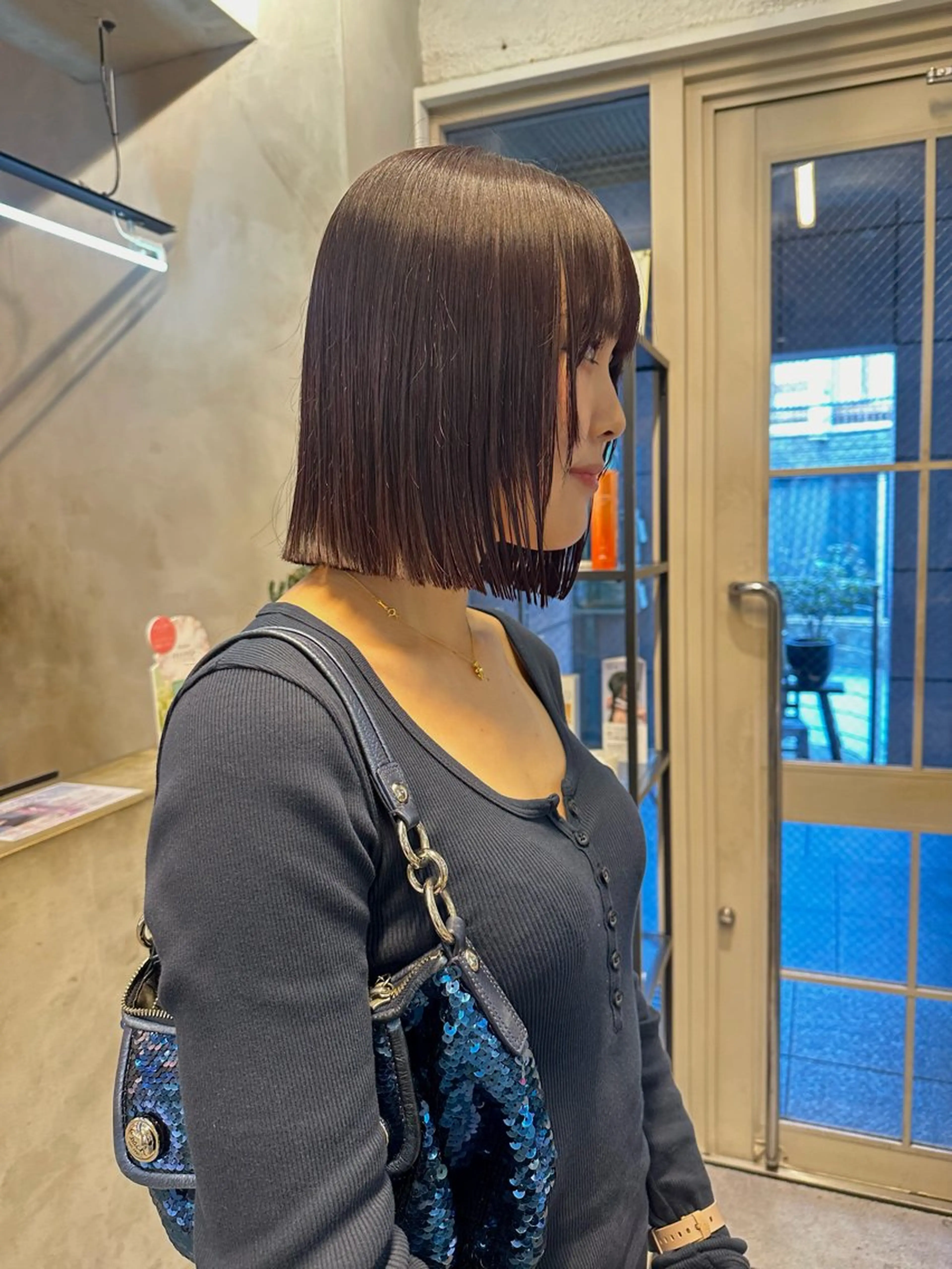 ショート カラー ボブ カット ヘアカラー REINA☁️透明感 カラー/ぷつっと♡のヘアスタイル