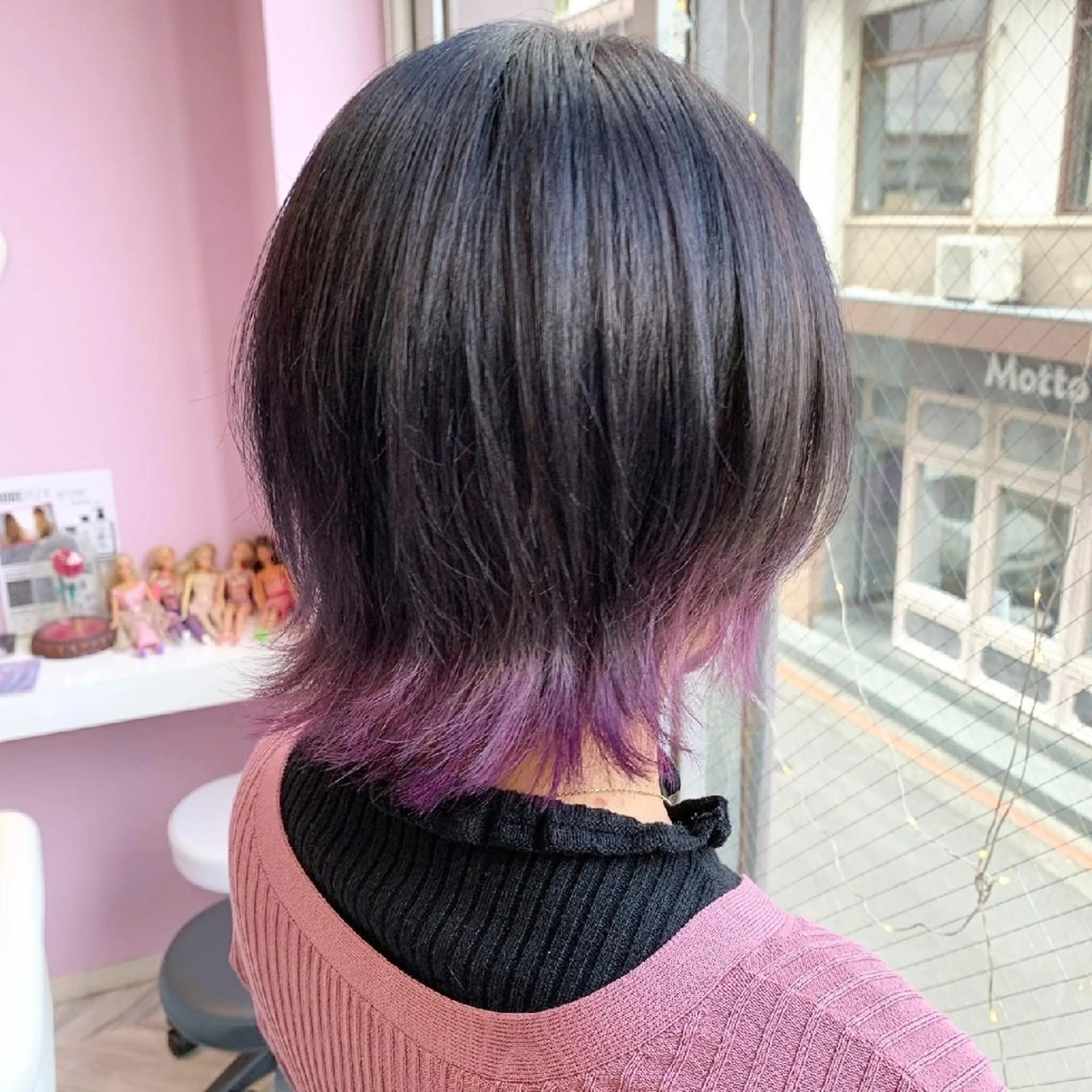 ショート ヘアアレンジ カラー ショートボブ ラベンダーカラー ピンクカラー ピンクパープル パープルカラー ナカシマ  アユミのヘアスタイル