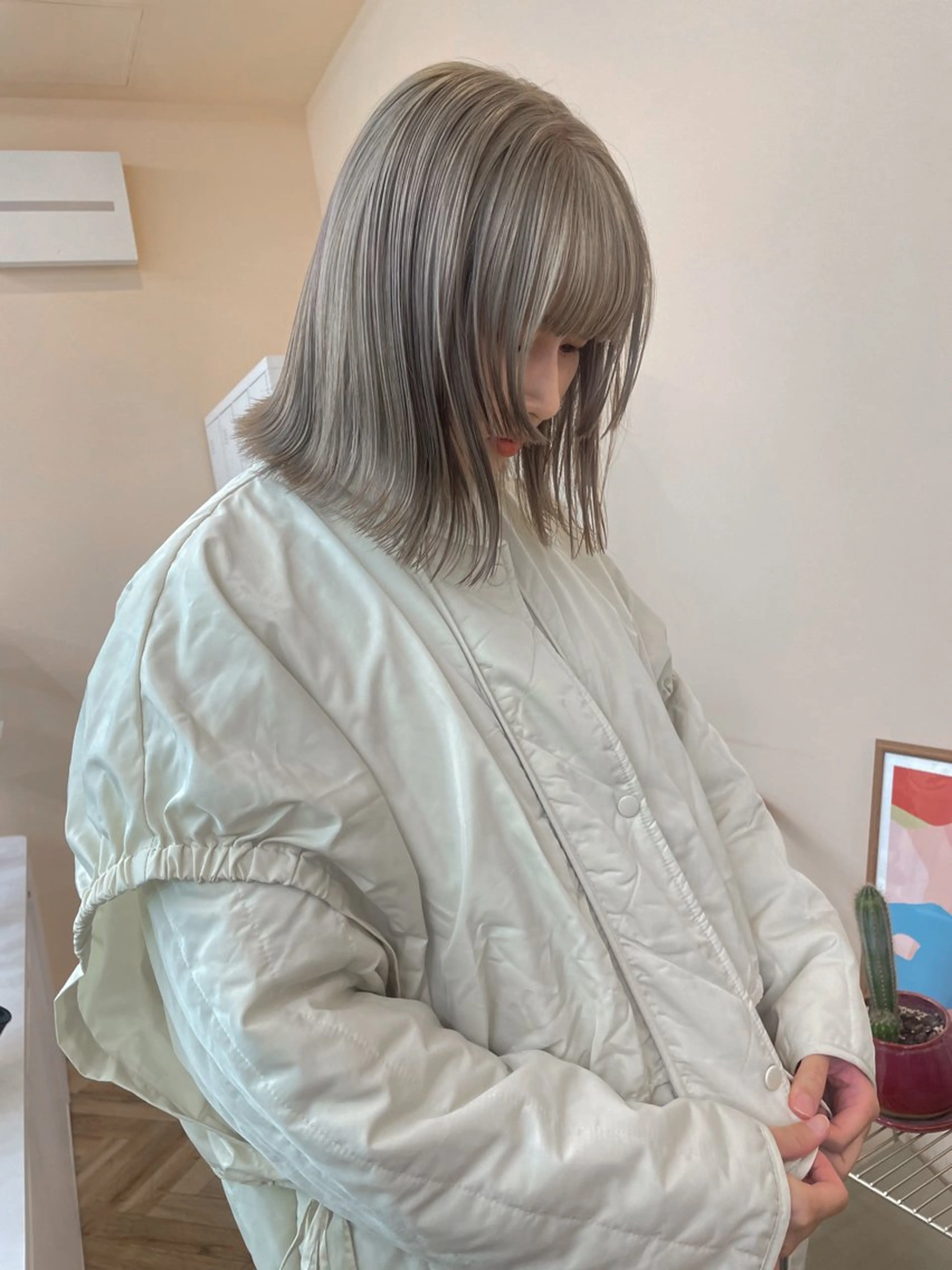 ミディアム ボブカットモデル/パ ーマ/harunaのヘアスタイル