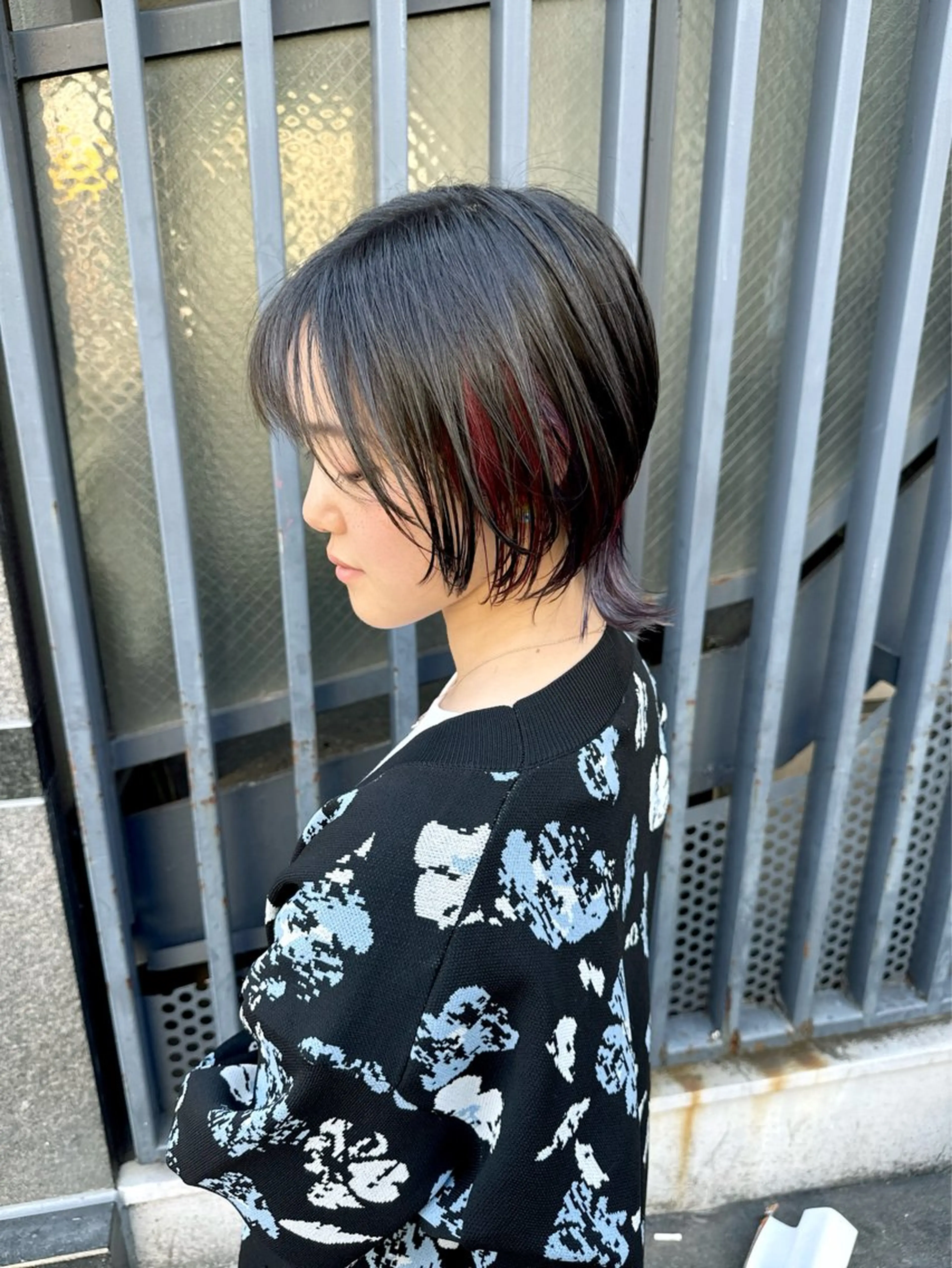 ショート カラー ブリーチ ケアブリーチ ダブルカラー イヤリングカラー ハイトーンカラー 【.ico】心斎橋/ ウルフ/飛田ゆうきのヘアスタイル