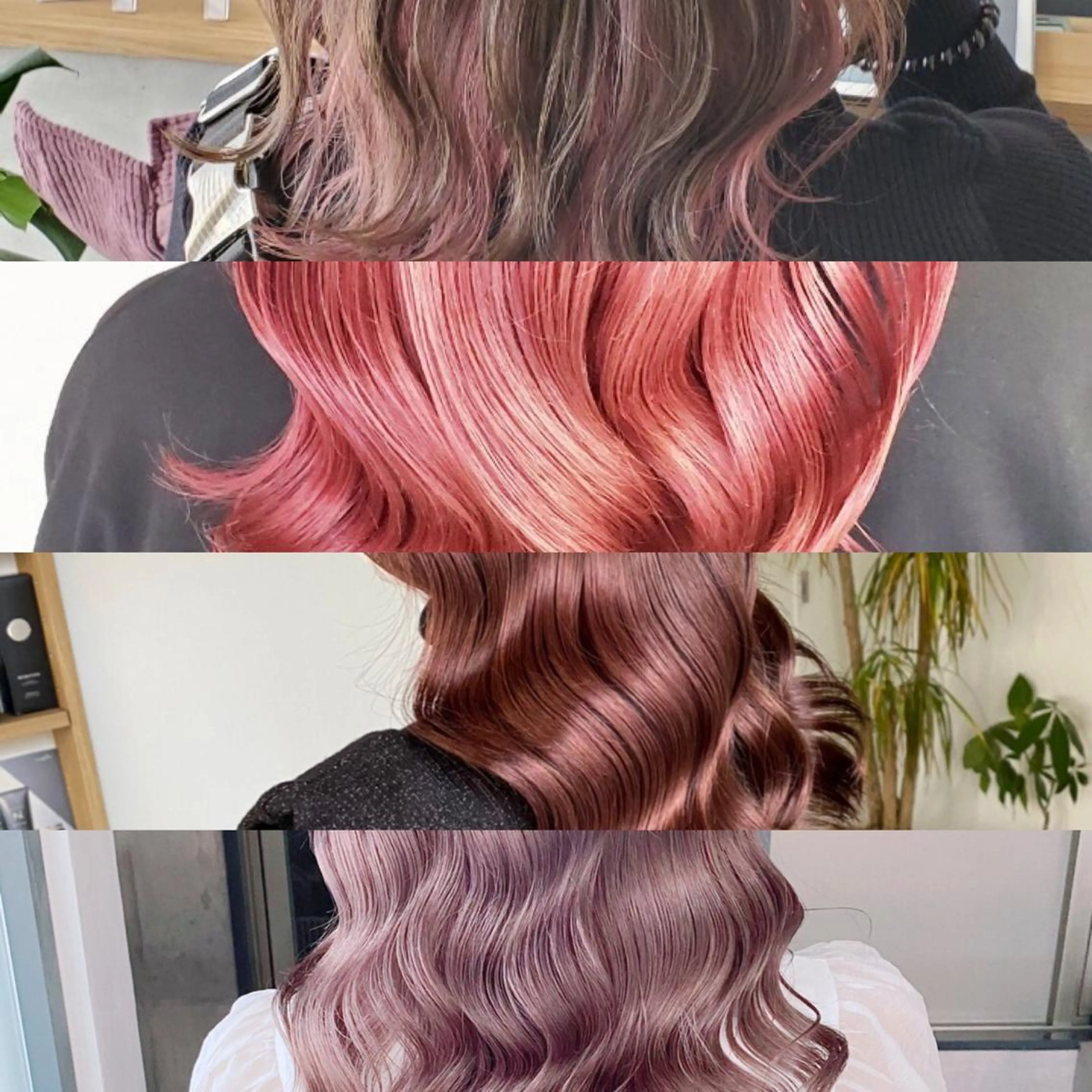 セミロング カラー ピンクカラー ヘアカラー トリートメント 難波/心斎橋/ボブ/ 髪質改善/ハイトーンのヘアスタイル