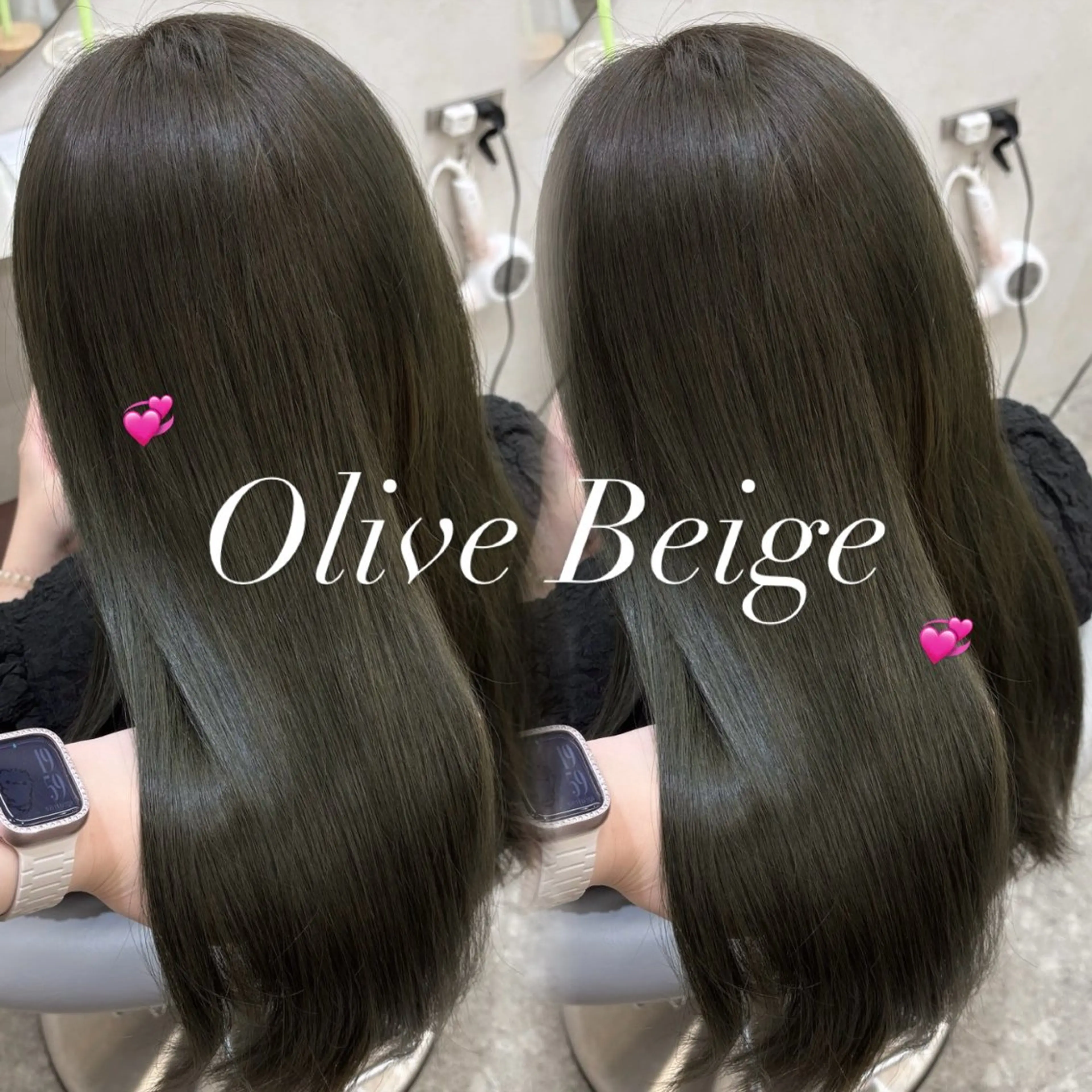 ロング カラー オリーブカラー yurina🩰新宿 艶カラー・アレンジのヘアスタイル