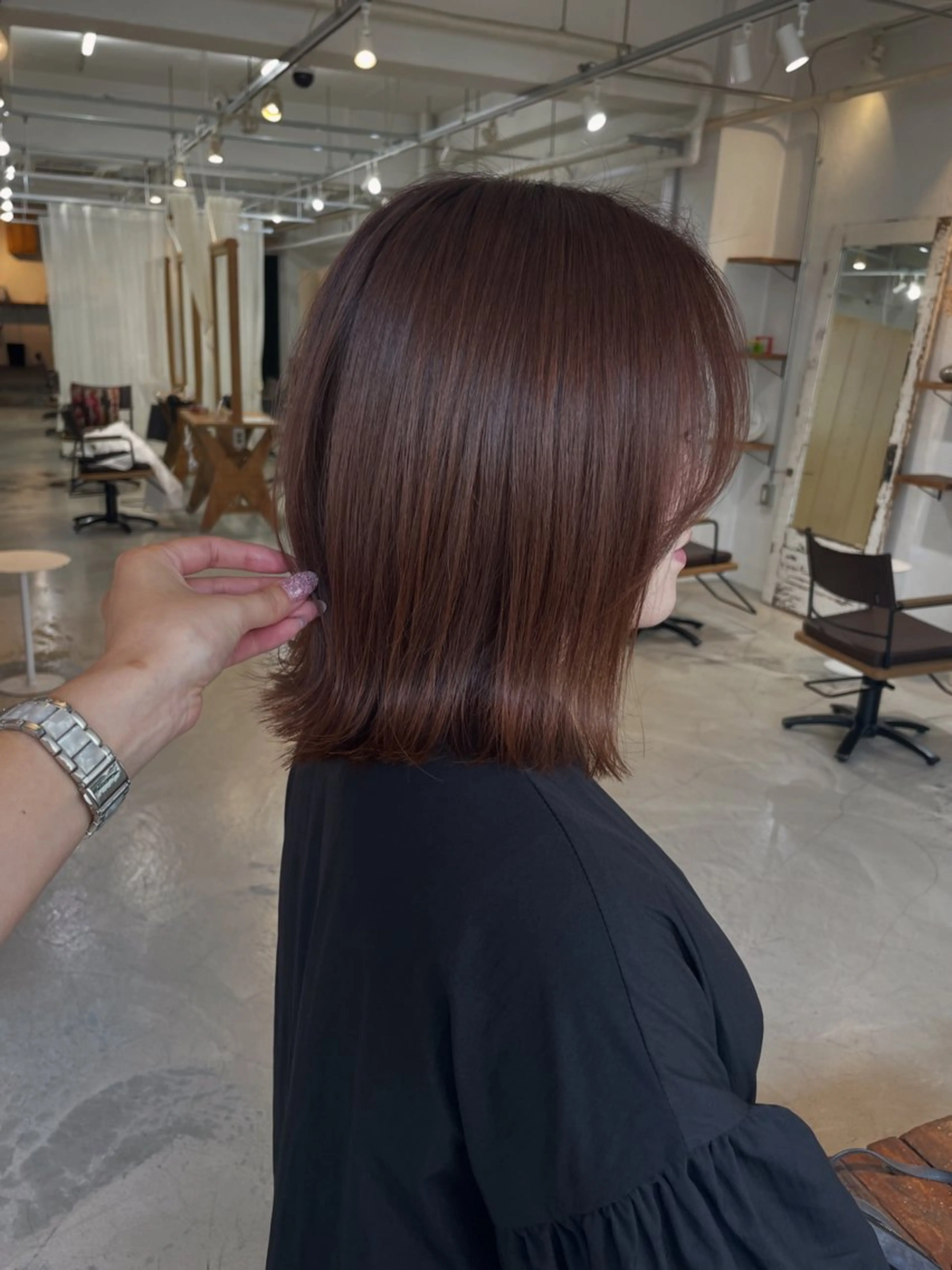 ミディアム カラー 柔らかブラウン/栄/ tomitaのヘアスタイル