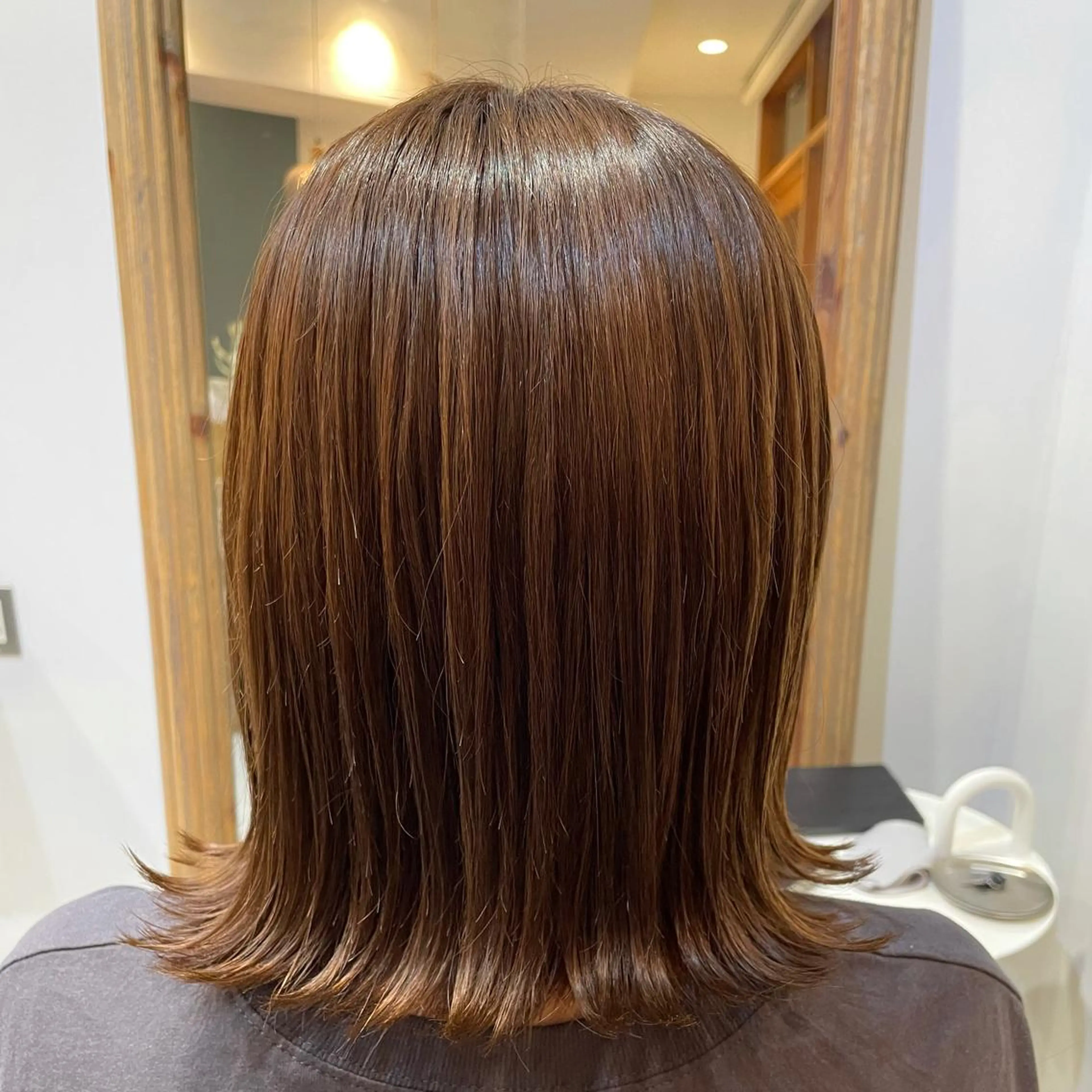 ミディアム パーマ ヘアアレンジ カット ヘアカラー REONA🪽✨薬院 レイヤーカット🫧のヘアスタイル