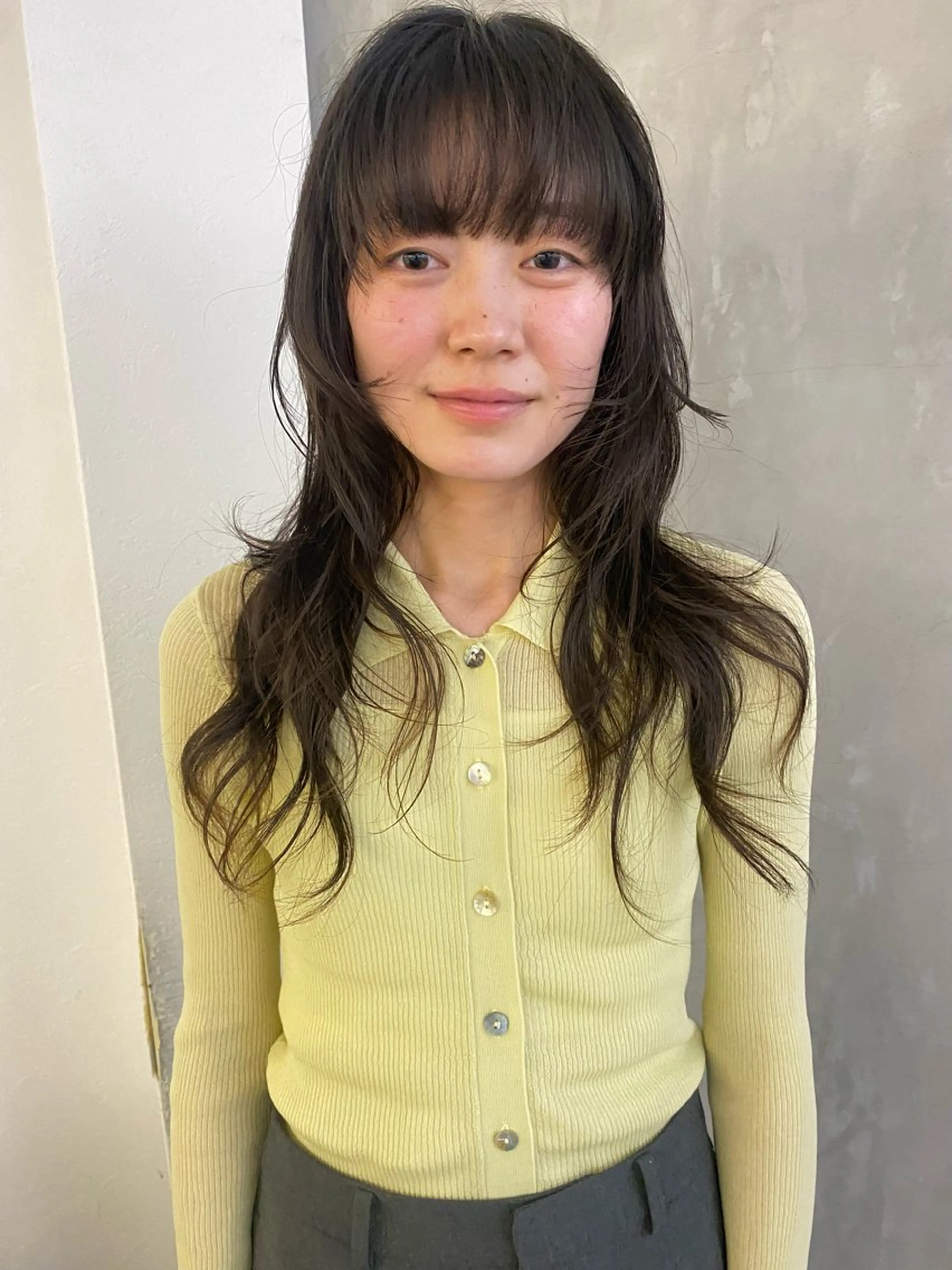 ロング カラー ハイレイヤー レイヤーカット ワイドバング 森貴裕/ベージュ/ パーマ/オリーブのヘアスタイル