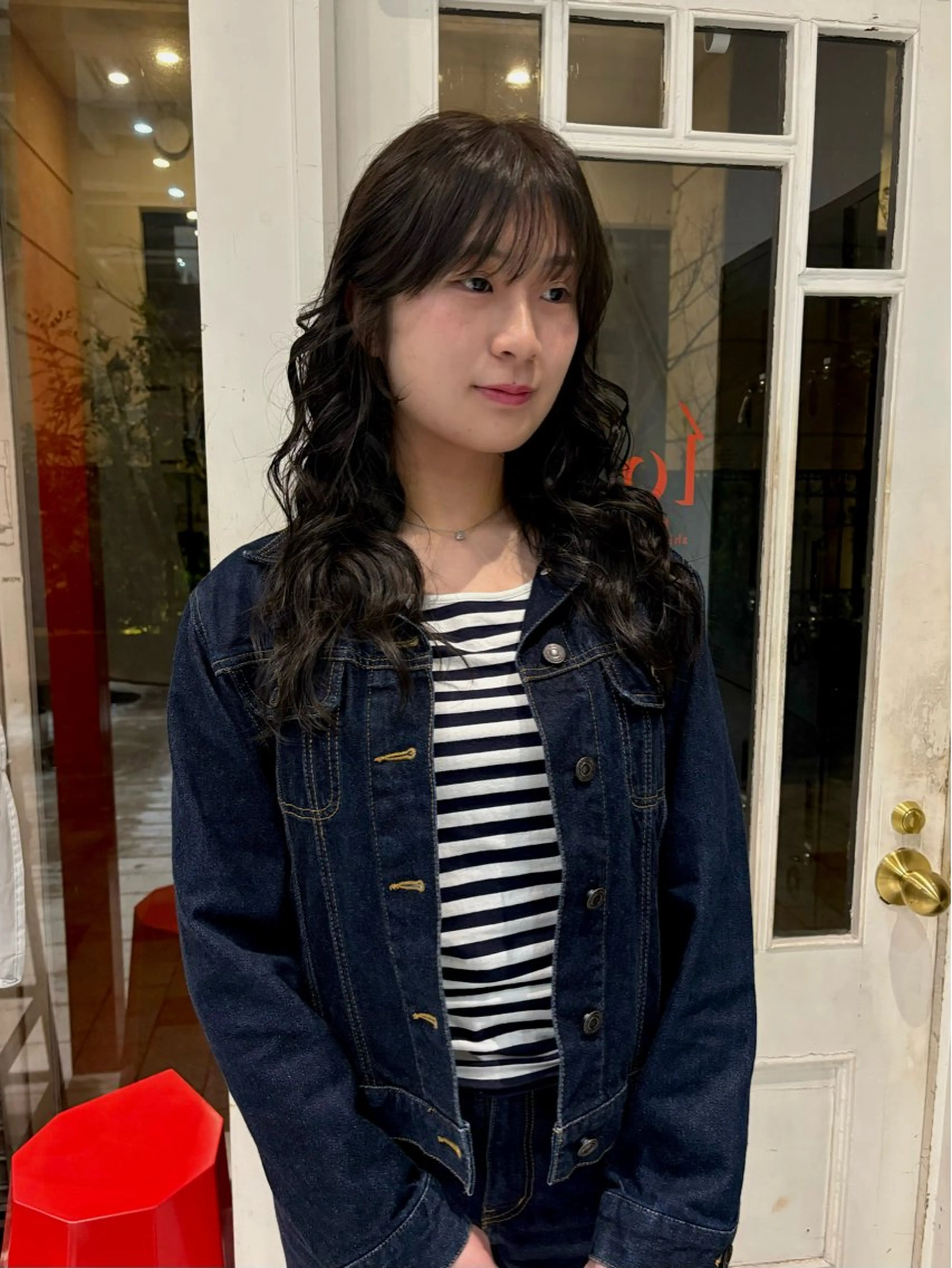 ロング パーマ カット 魚谷 綾渚のヘアスタイル