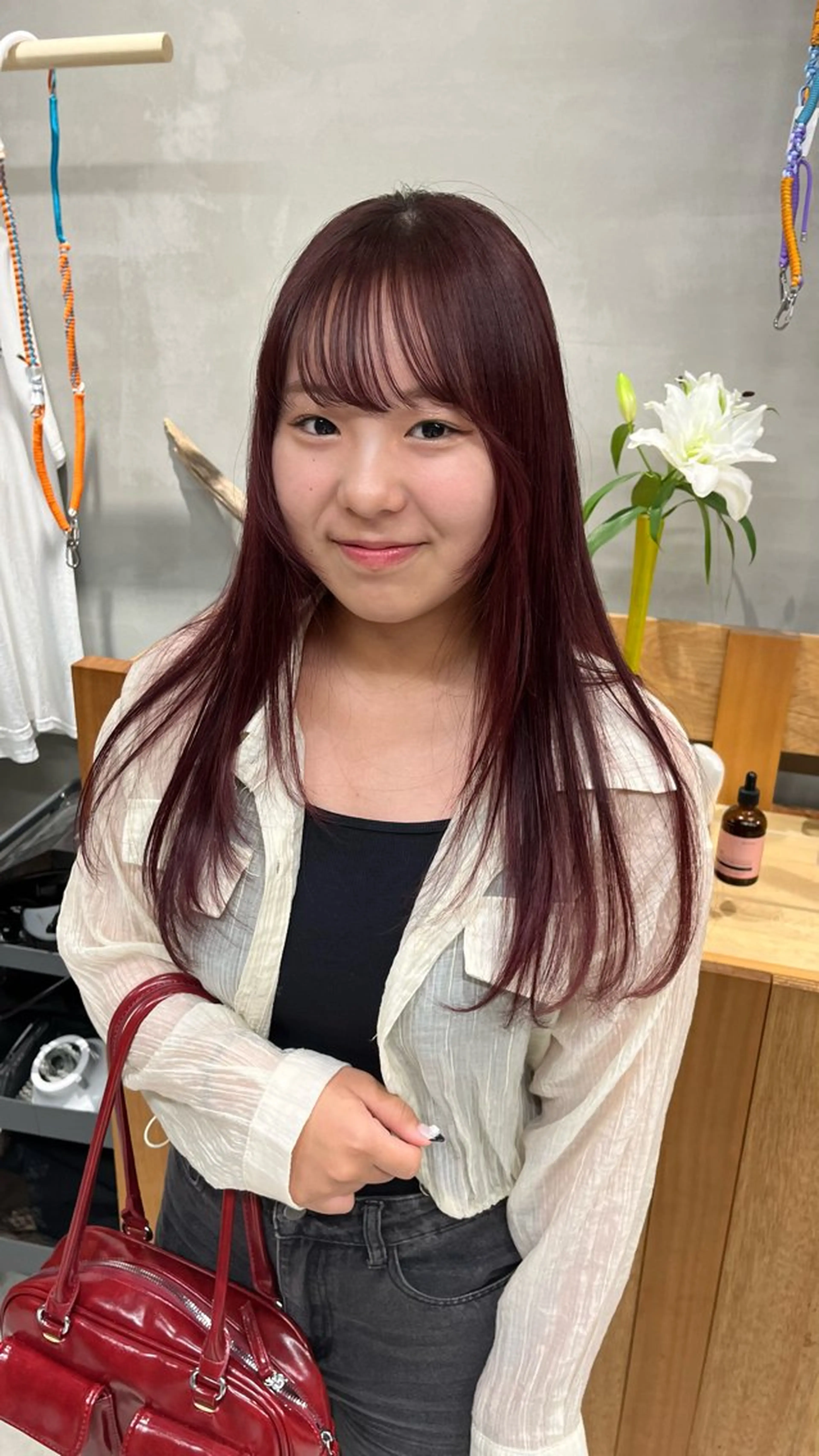 カラー ピンクカラー レッドカラー 瑠己杏(るきあ) : ボブ/メイドカラーのヘアスタイル