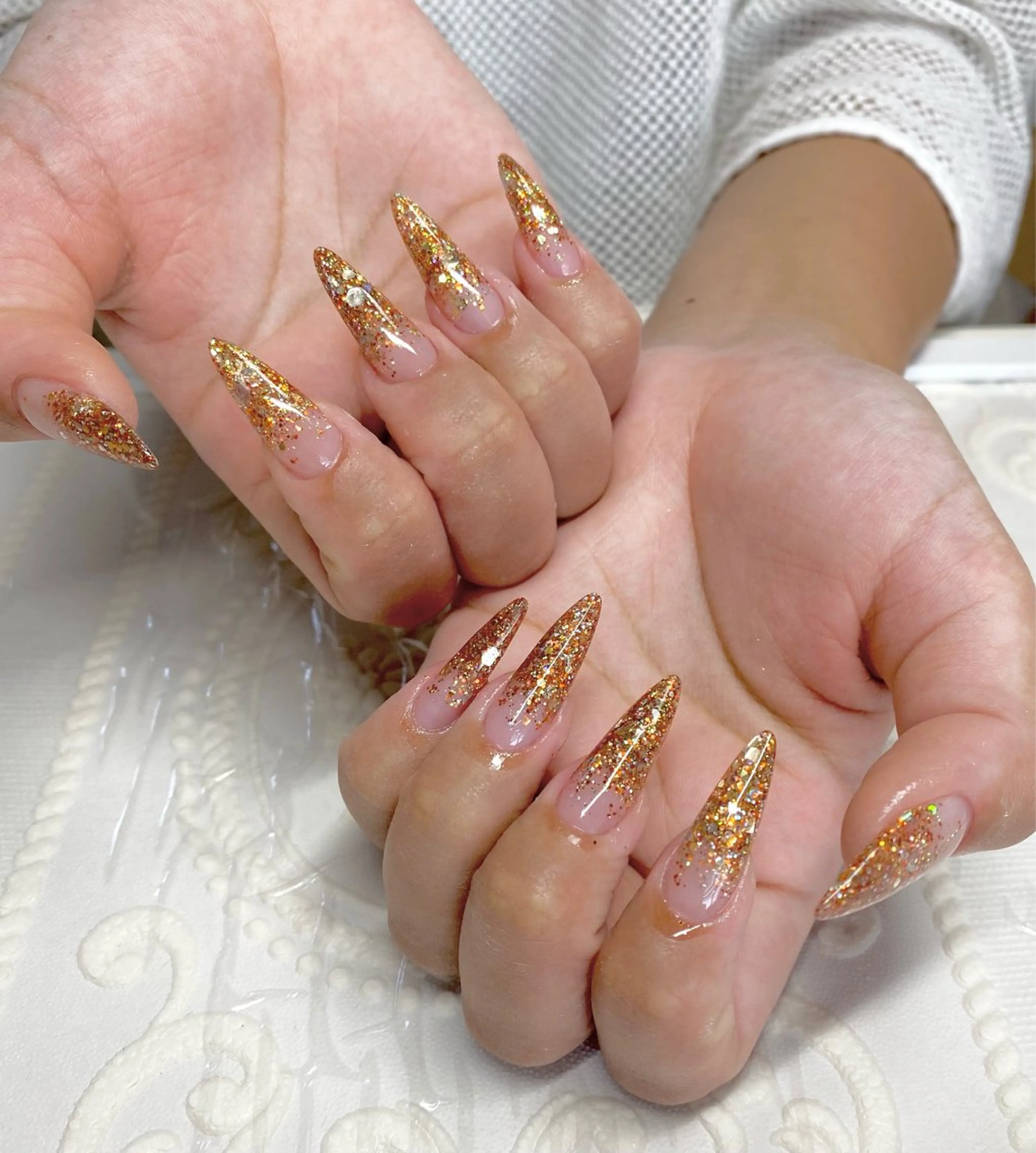 ロング ネイル オレンジ ハンドネイル LUNE NAILのその他イメージ