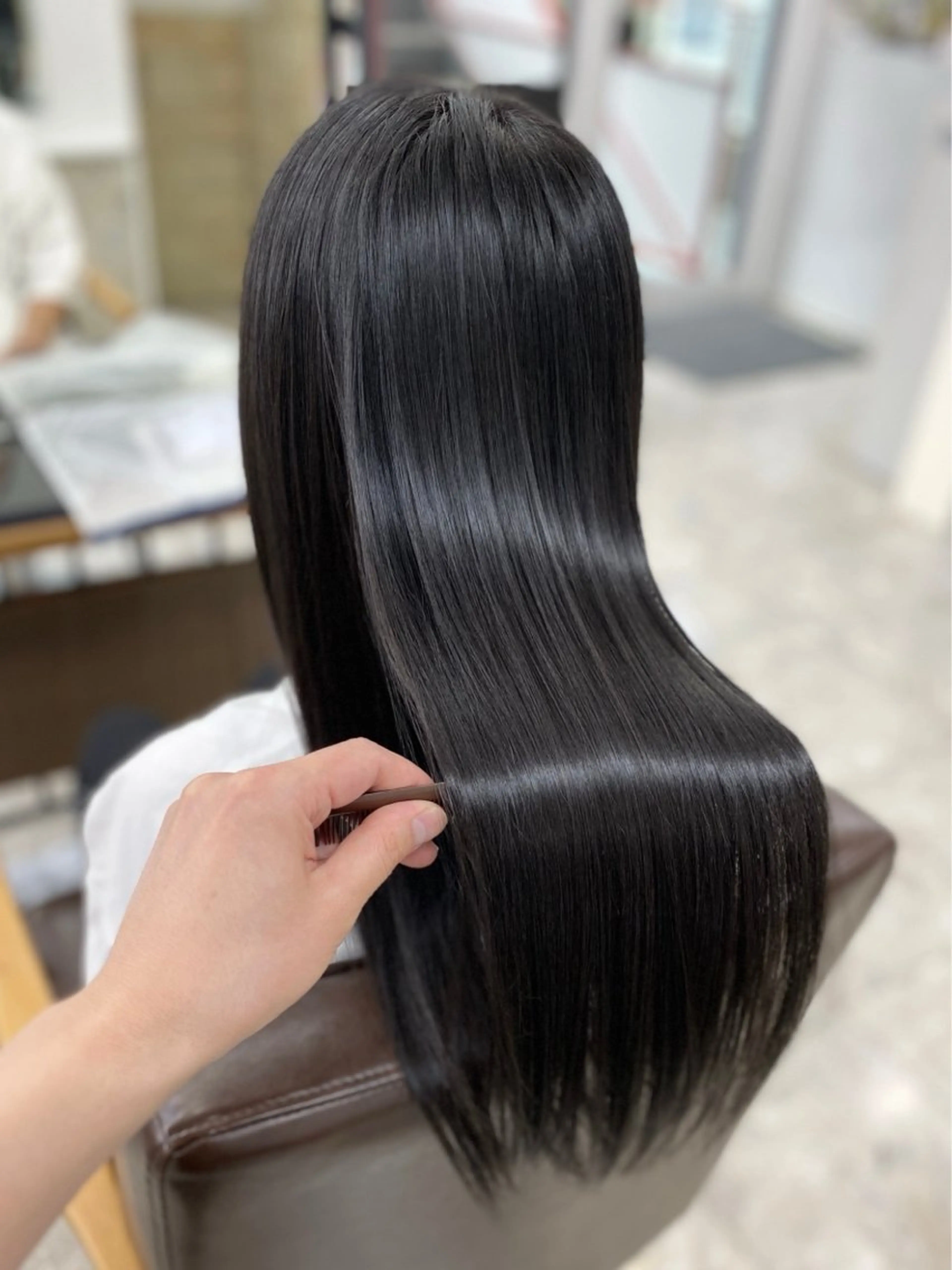 ロング ハイライト&曲がる 縮毛矯正特化 玉置のヘアスタイル