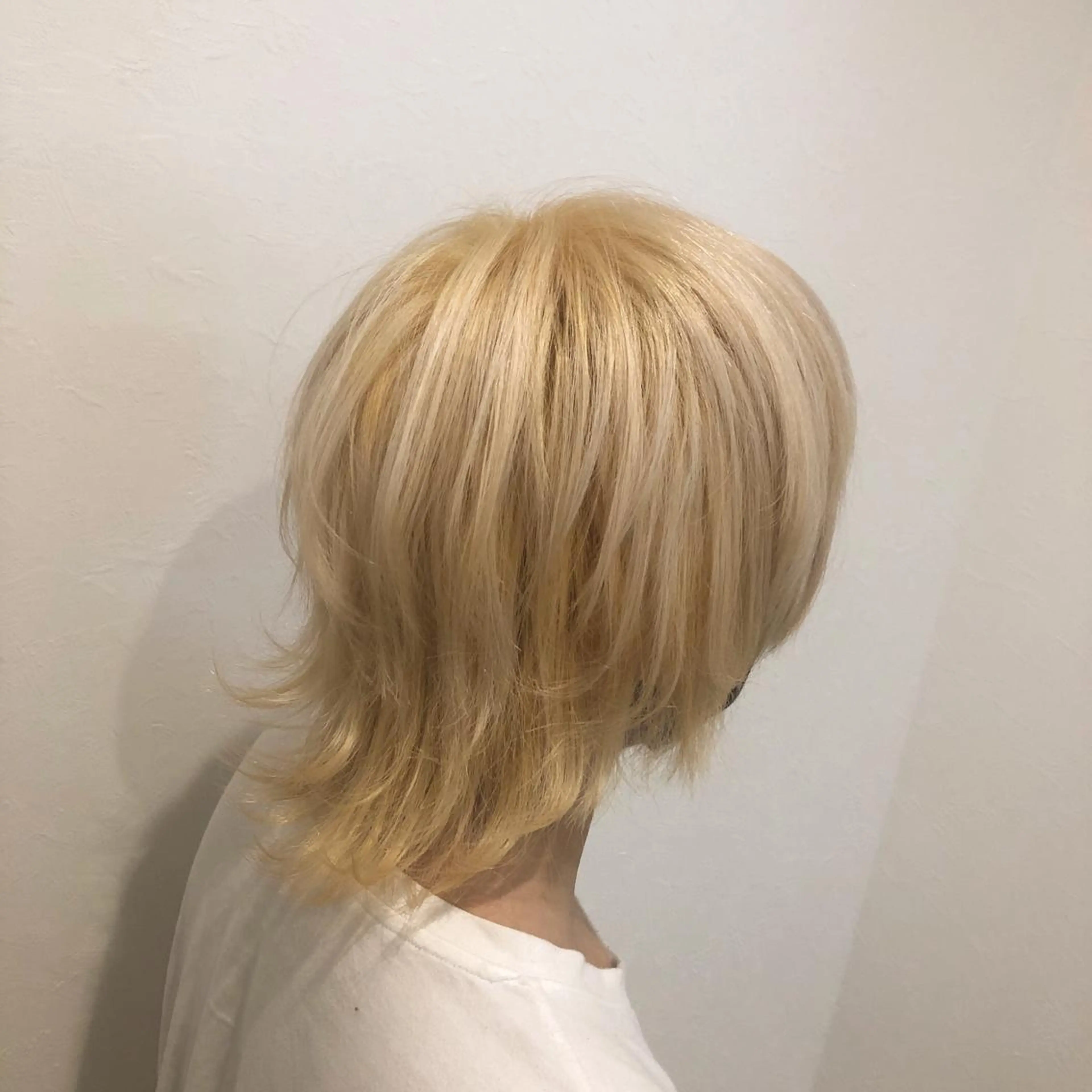 セミロング カラー ブリーチ デザインカラー ウルフカット 無料カットモデル募集 BLINK京橋店のヘアスタイル