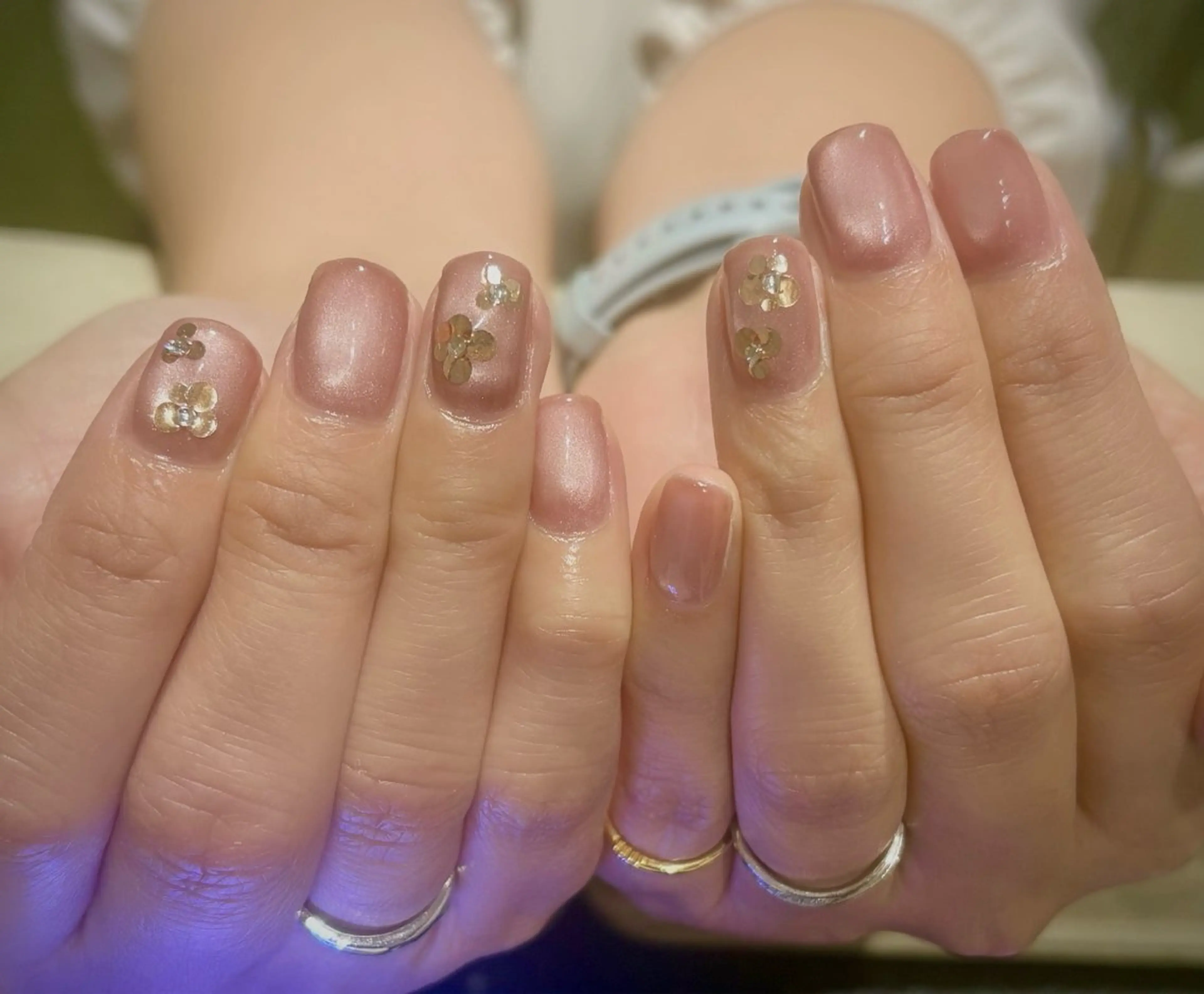 ネイル ホログラムネイル ハンドネイル ショートネイル Mutsumi柏のネイルデザイン