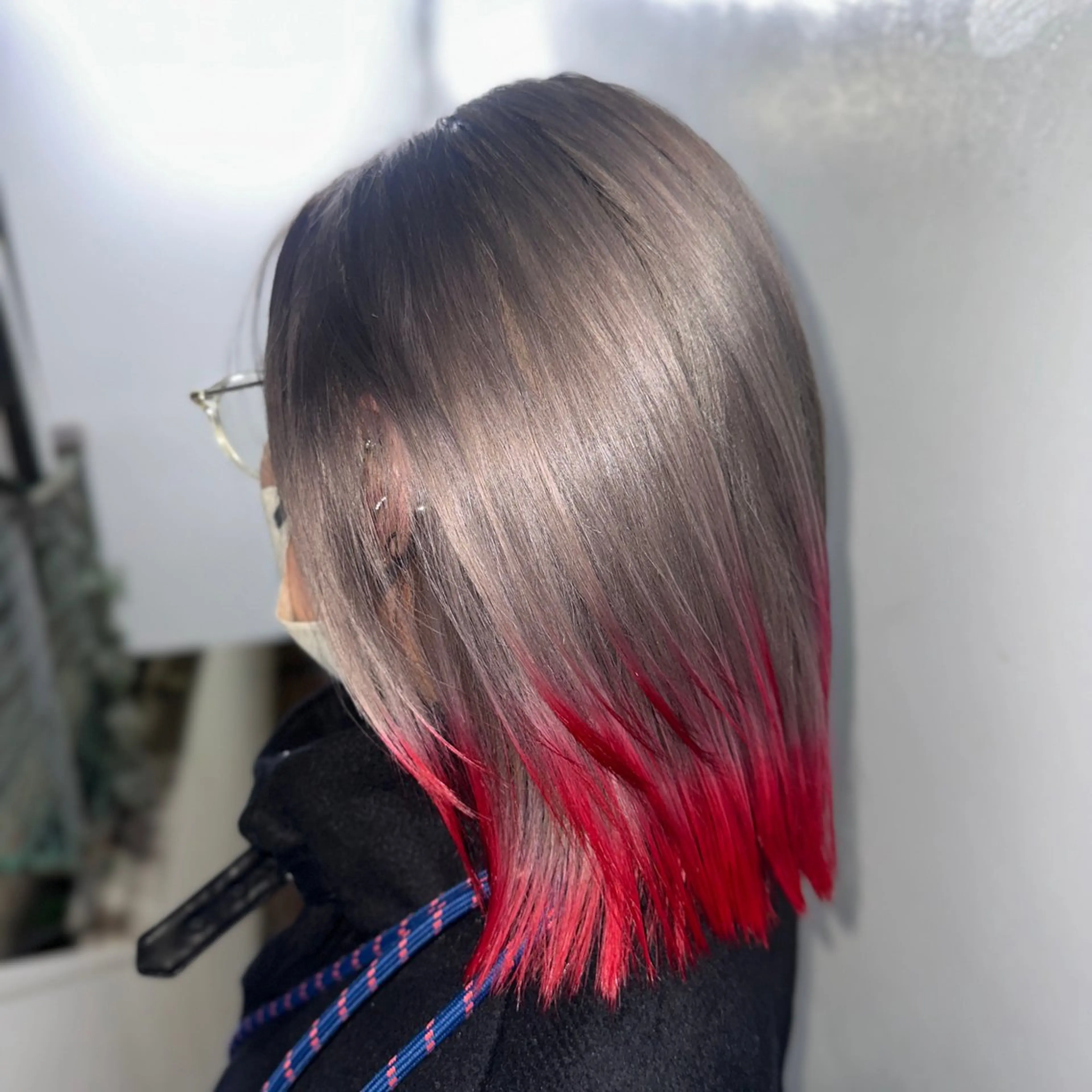 ミディアム カラー ヘアカラー ハイトーン/ウルフ /エクステ/ましろのヘアスタイル