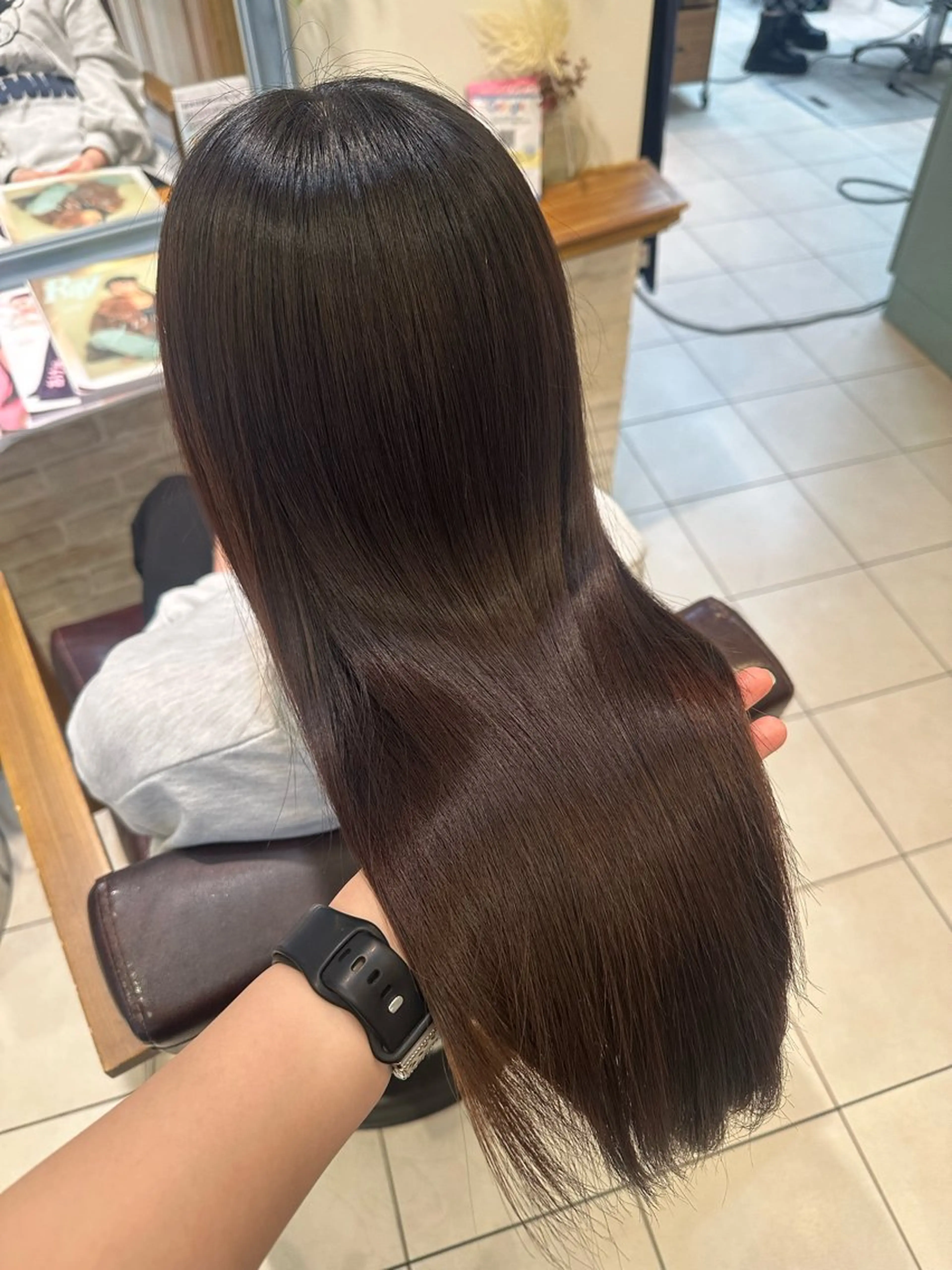 ロング トリートメント 縮毛矯正/髪質改善 🌿/透明感ブラウンのヘアスタイル