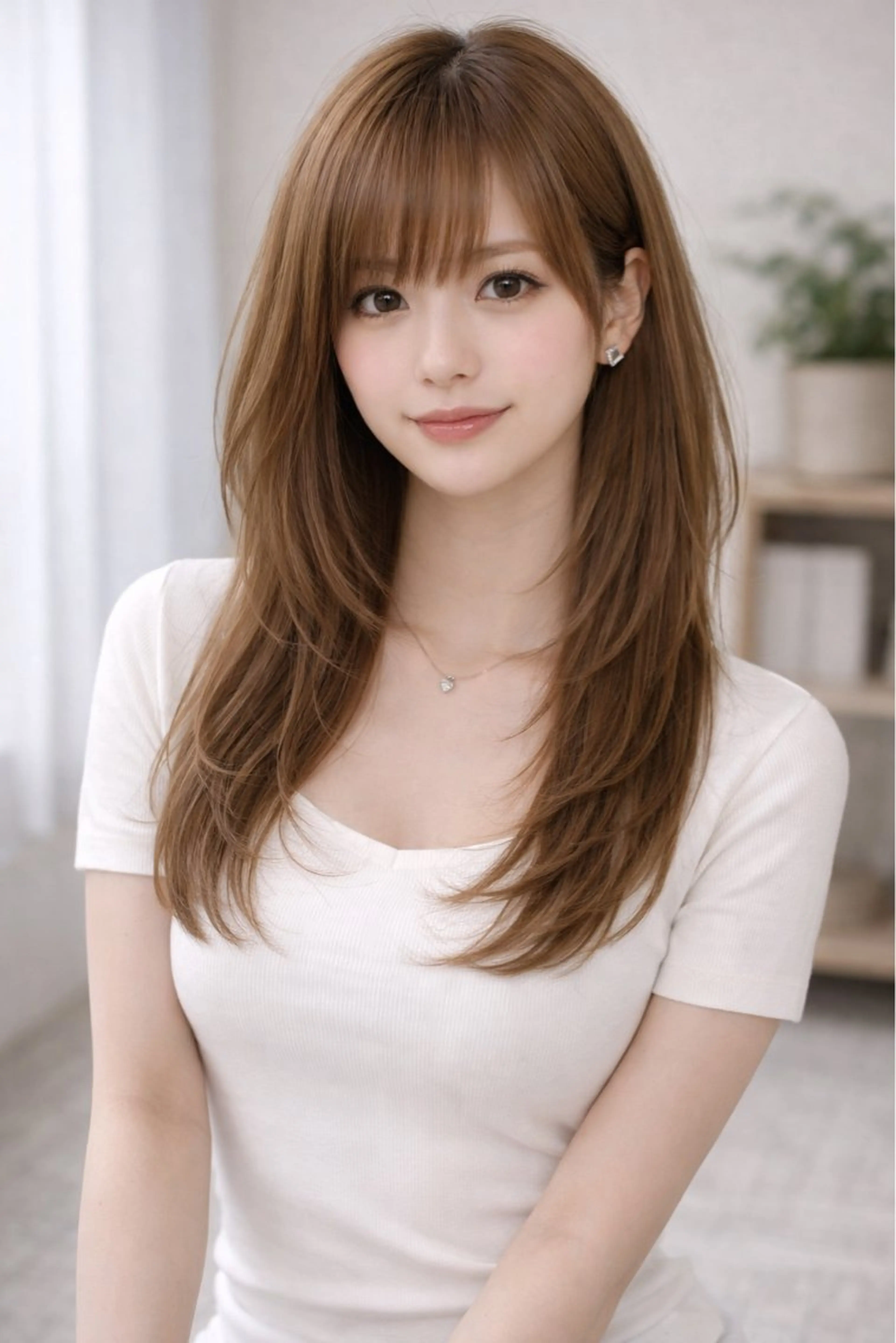 セミロング ワンホン韓国風レイヤ ー/表参道/みづきのヘアスタイル