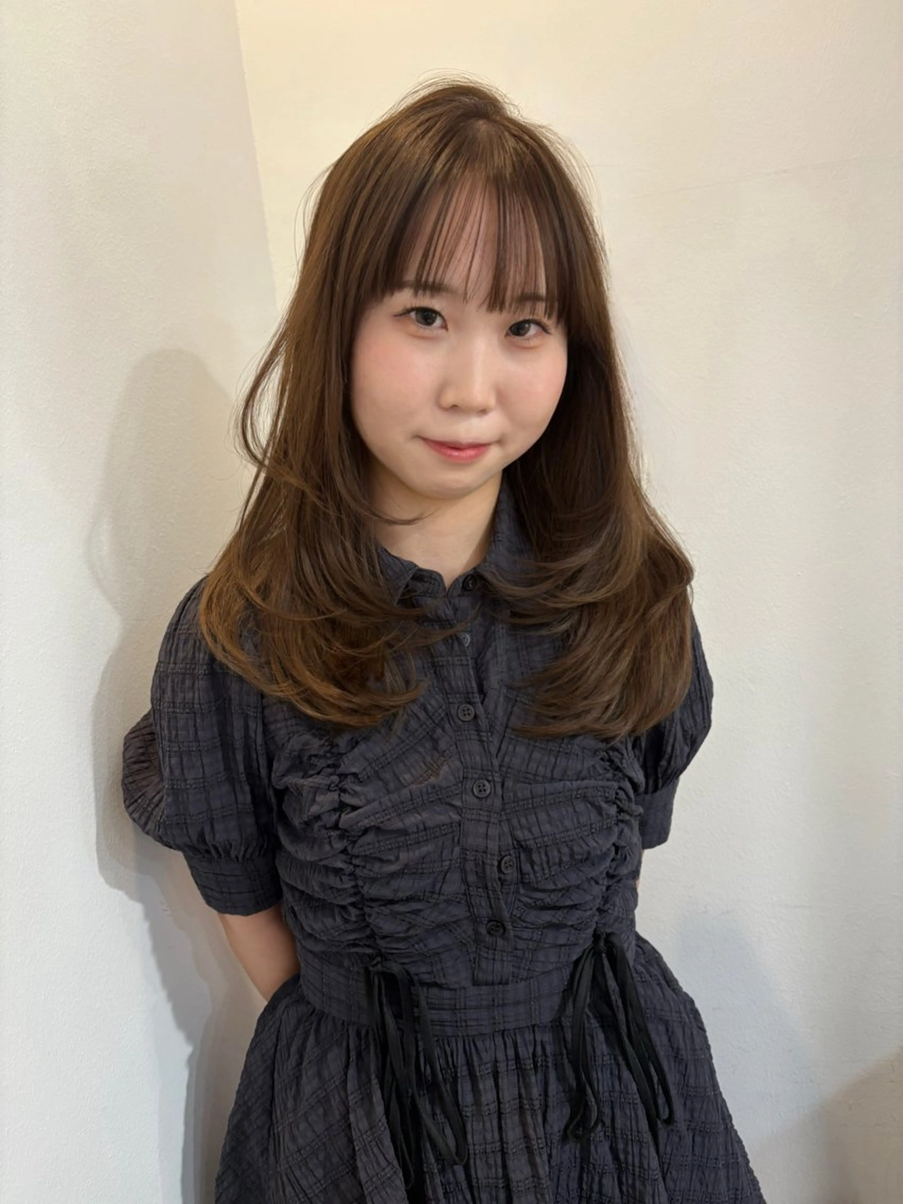 セミロング ケアカラー 顔周りカット カット ヘアカラー トリートメント kanami/ 中崎町美容室のヘアスタイル