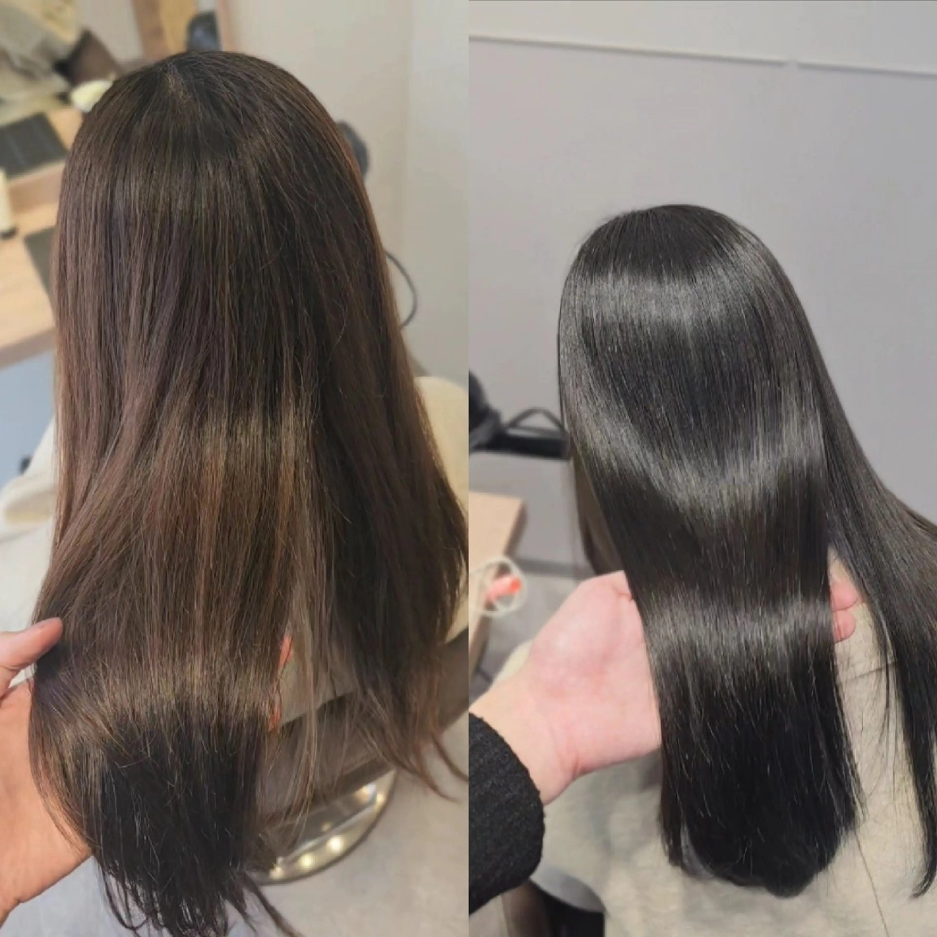 セミロング カラー グレージュ オリーブグレージュ オリーブグレー トリートメント カット ヘアカラー トリートメント 縮毛矯正をしている人 のためのカラーのヘアスタイル