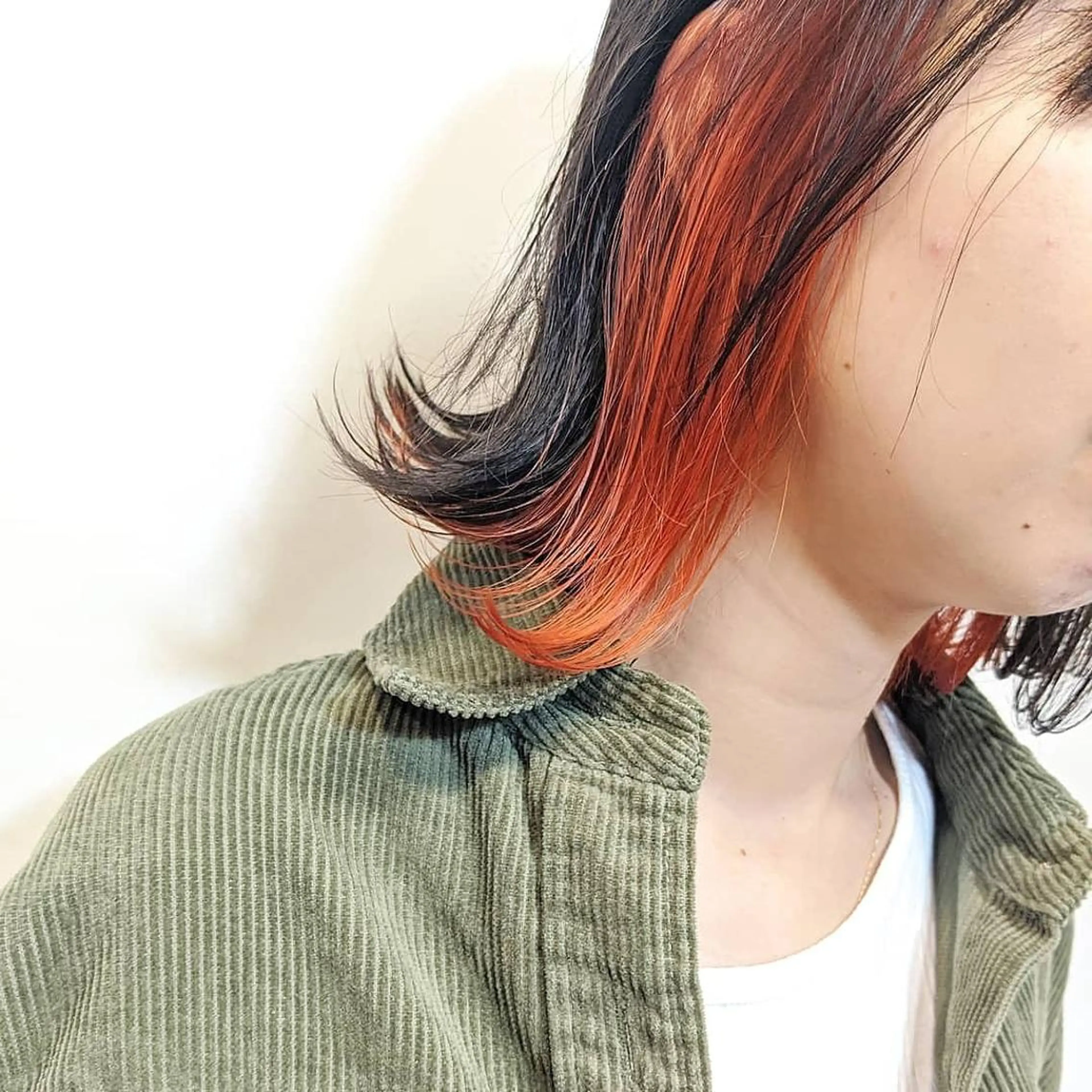 ミディアム カラー 前髪&顔周りカット/ 韓国レイヤー/シバタのヘアスタイル