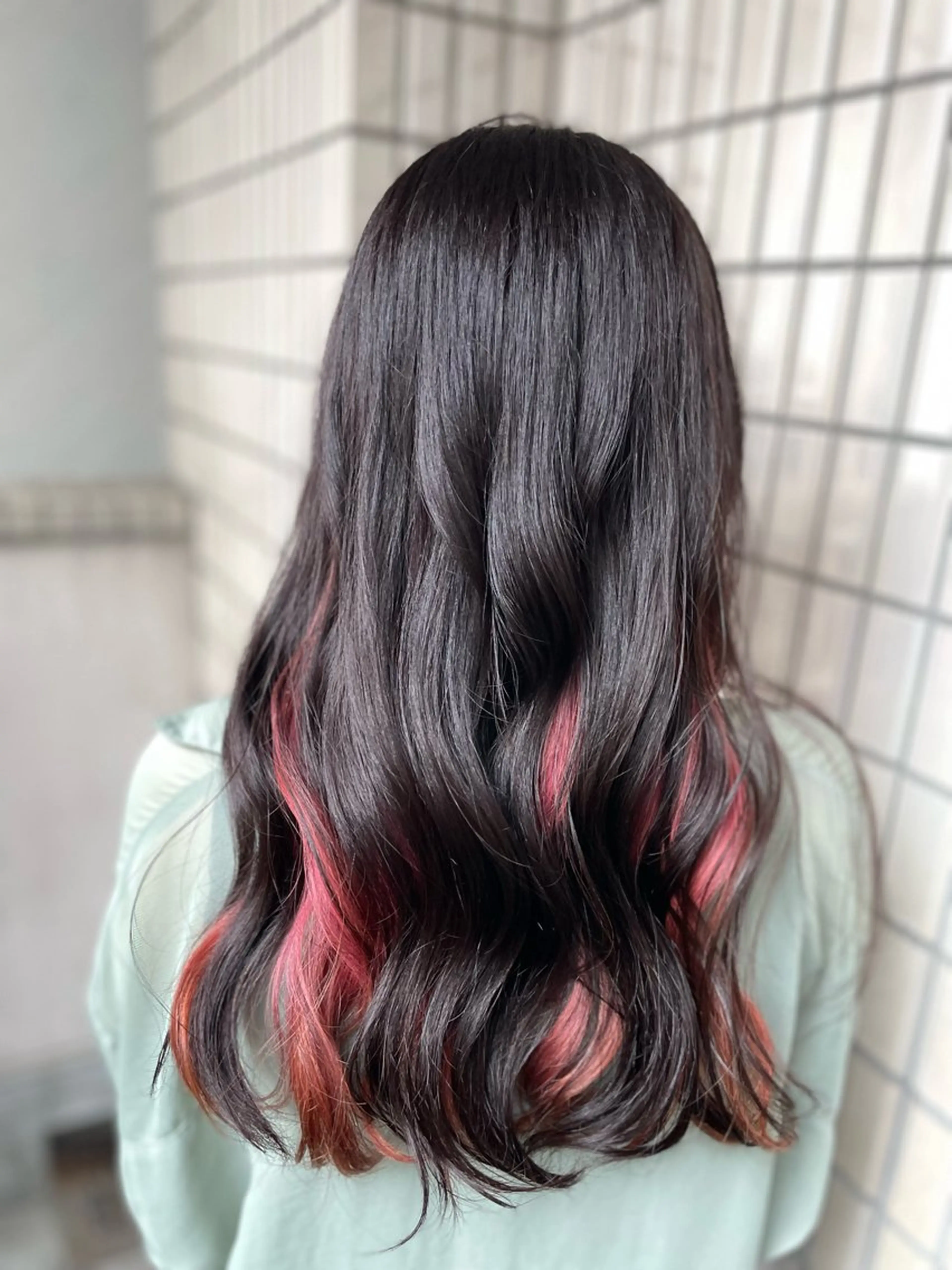 ロング ヘアカラー 原 千景のヘアスタイル