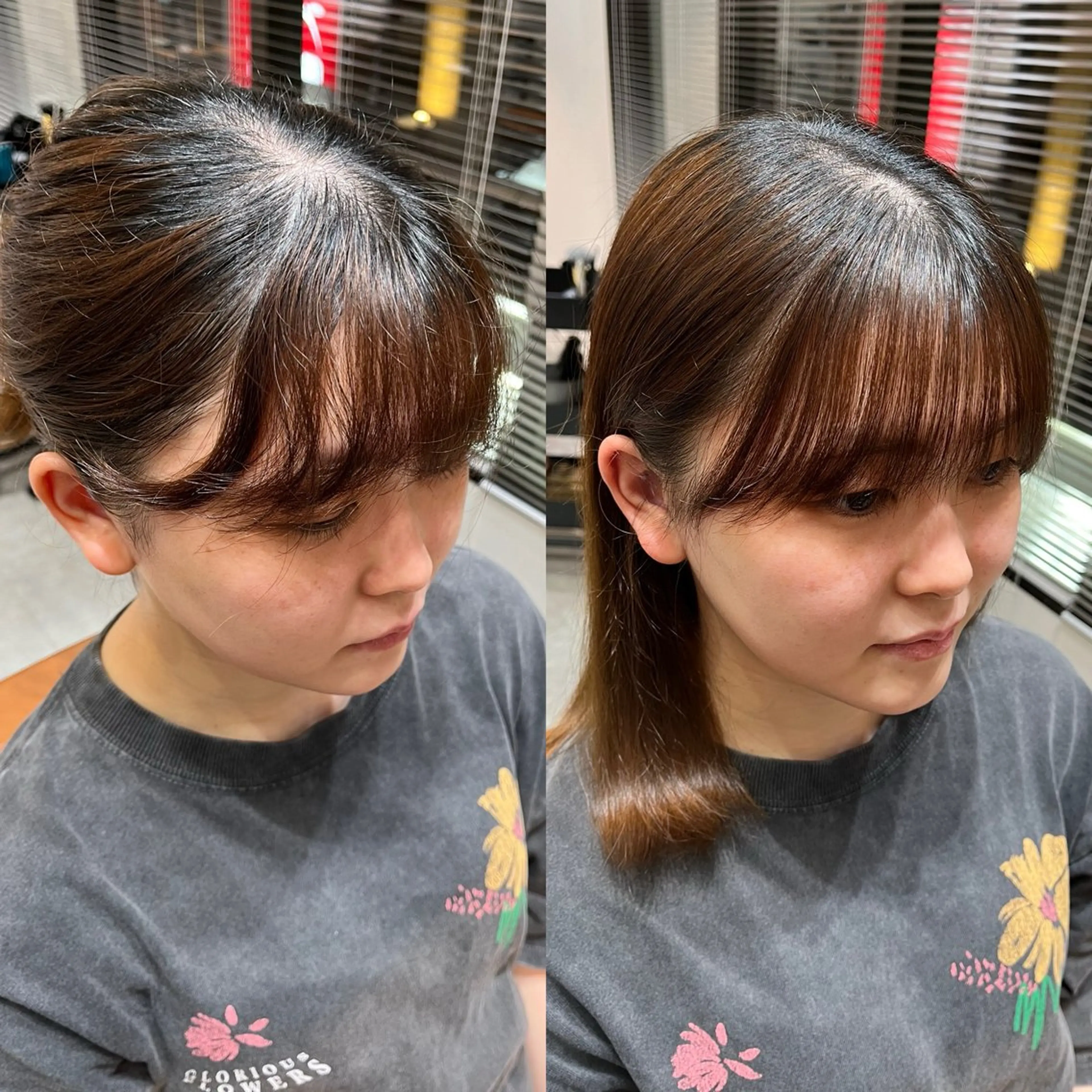 セミロング 縮毛矯正 縮毛矯正 こうき/前髪割れ癖 改善/カット/カラーのヘアスタイル