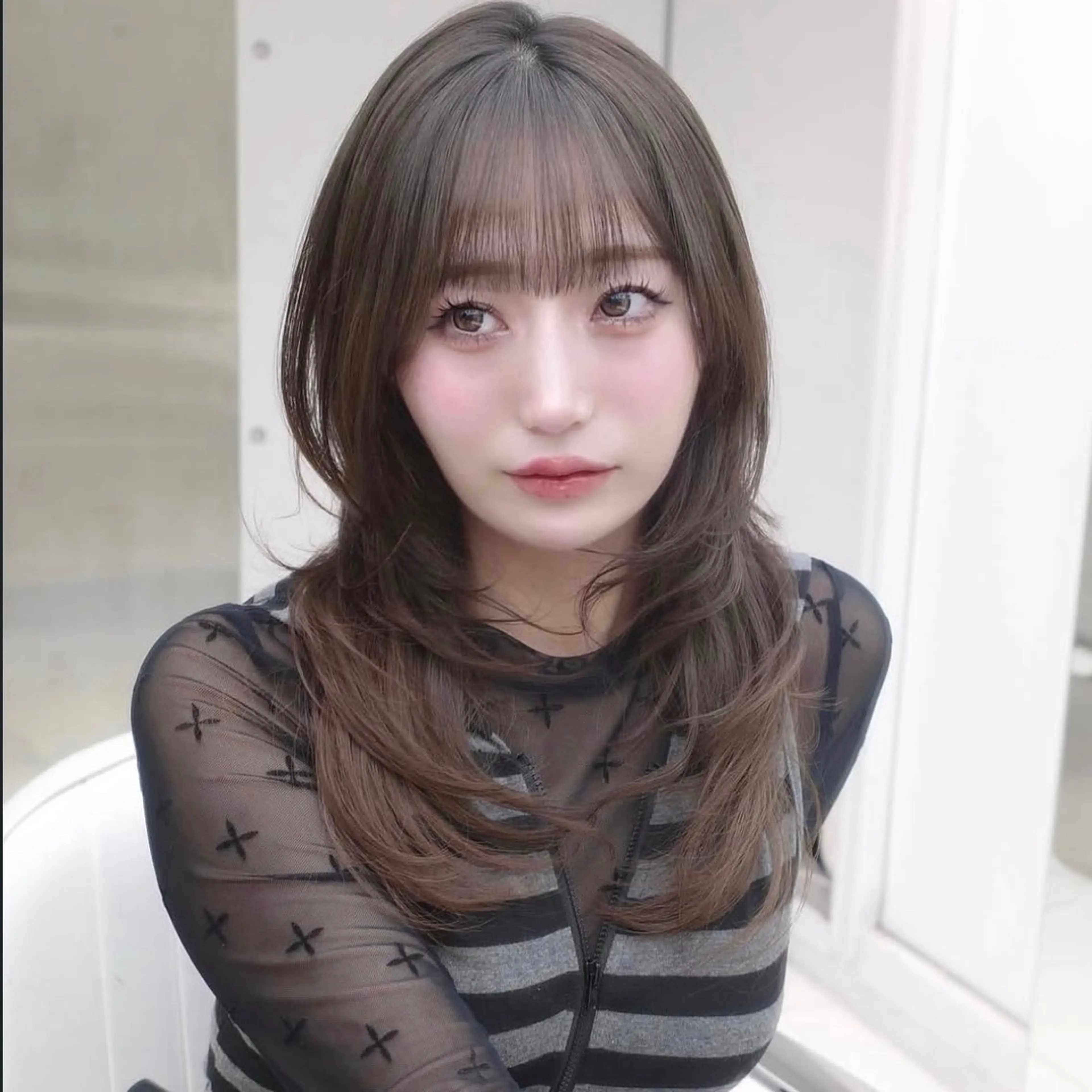 ロング カラー くびれヘア 顔周りカット ハイレイヤー 韓国風ヘア レイヤーカット カット ヘアカラー トリートメント Nao/ 大宮/レイヤーカットのヘアスタイル