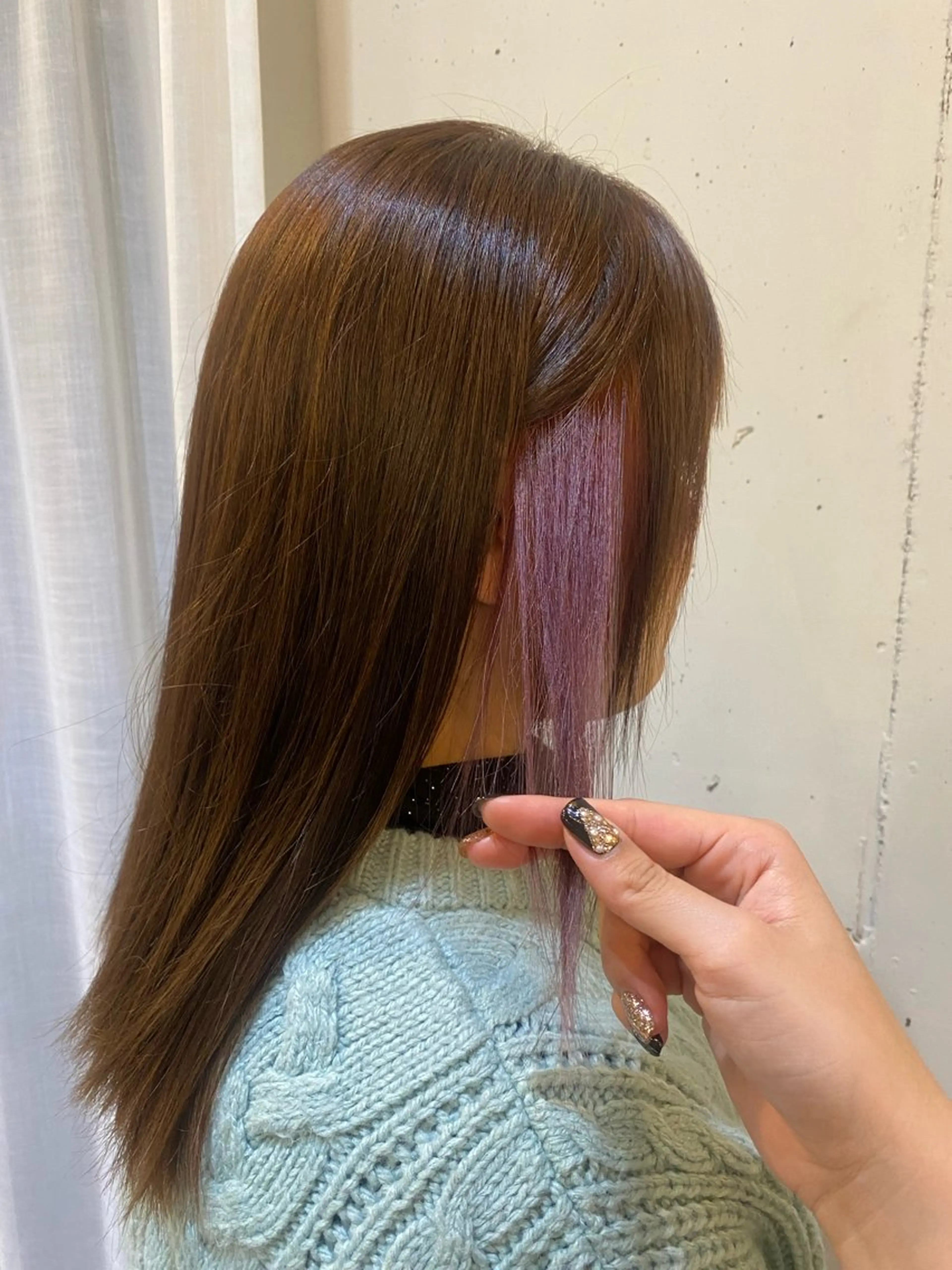 セミロング カラー イヤリングカラー . SHIZUKAのヘアスタイル