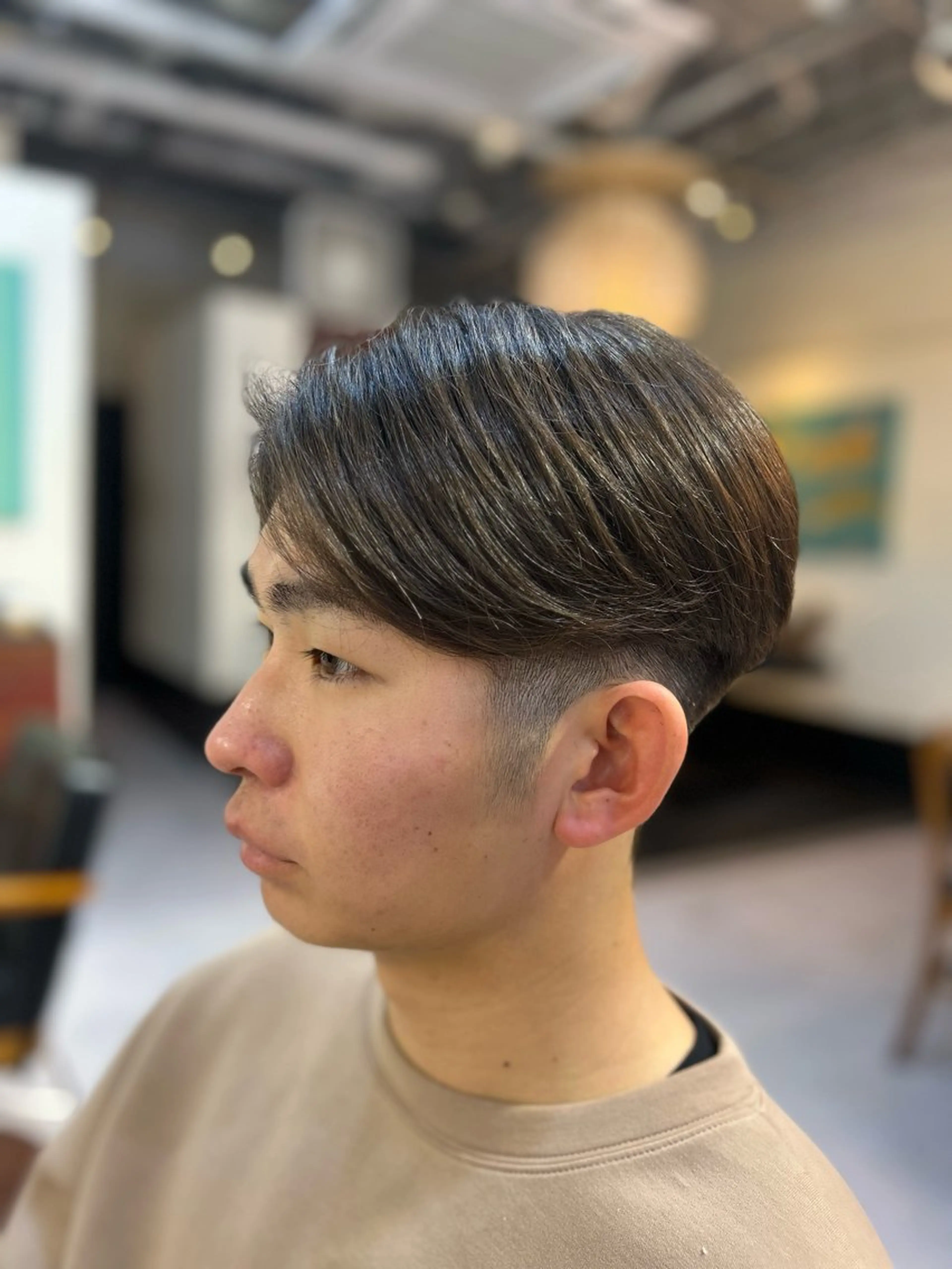 ショート メンズ センターパート カット ヘッドスパ 河原 卓司のヘアスタイル