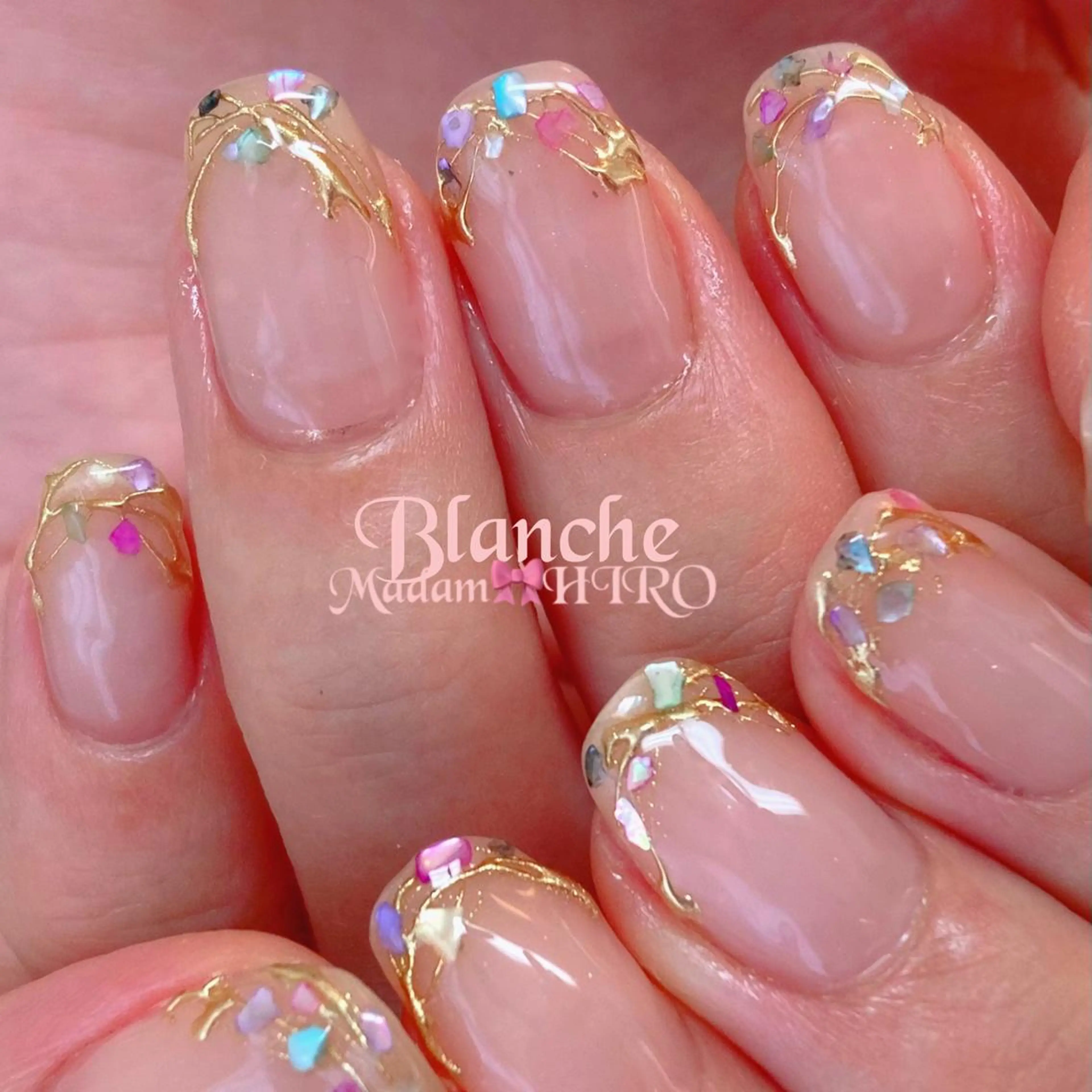 ネイル フレンチネイル ミラーネイル Lianネイル 寛子Lianのネイルデザイン