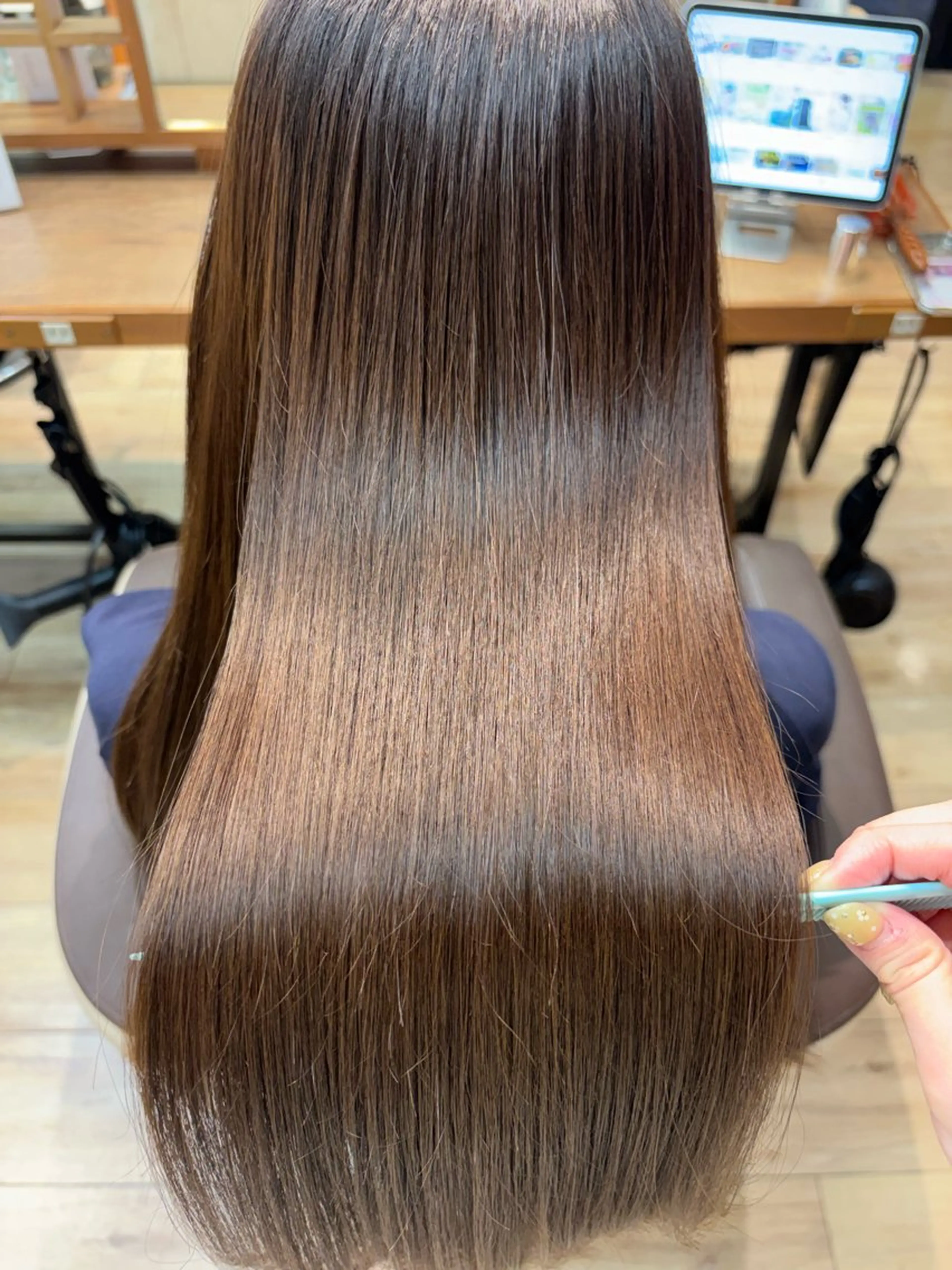 ロング ヘアカラー 縮毛矯正 ゆうこ🍀髪質改善/ ストレート/艶カラーのヘアスタイル
