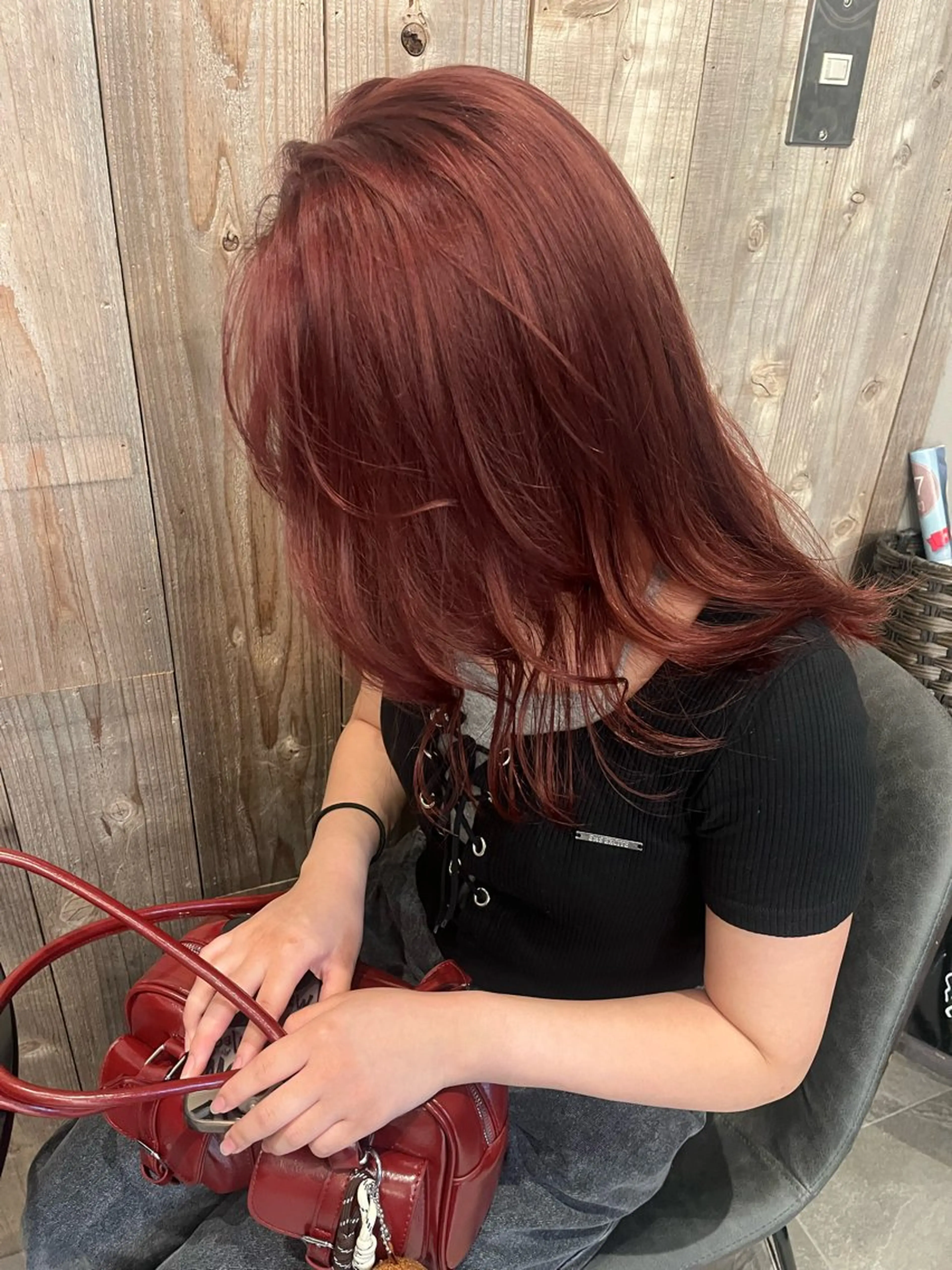 ロング カラー ブリーチ レッドカラー 中津/梅田/酸性 /髪質改善/愛芽のヘアスタイル