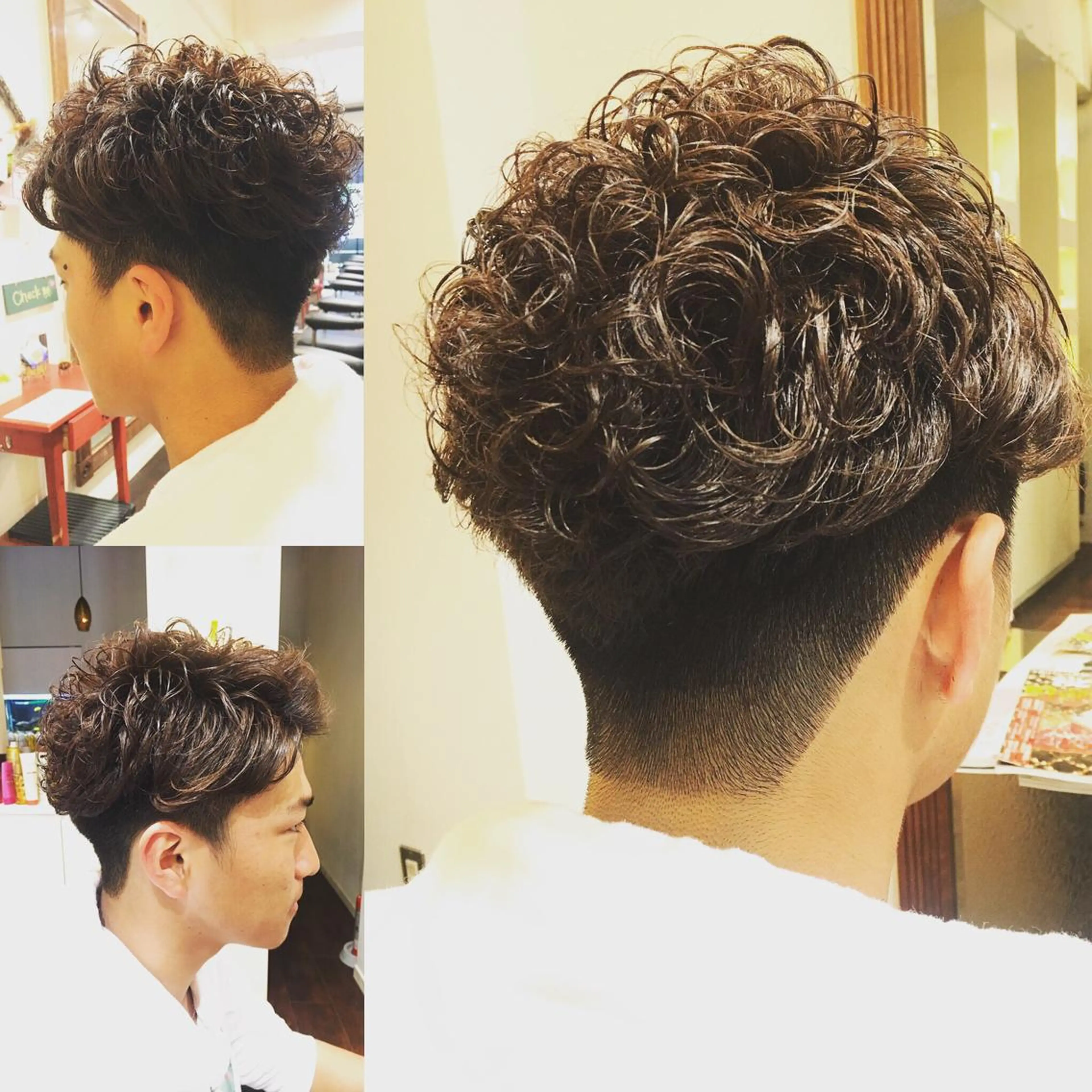 パーマ メンズ カット パーマ トリートメント 日比谷 翔太のヘアスタイル