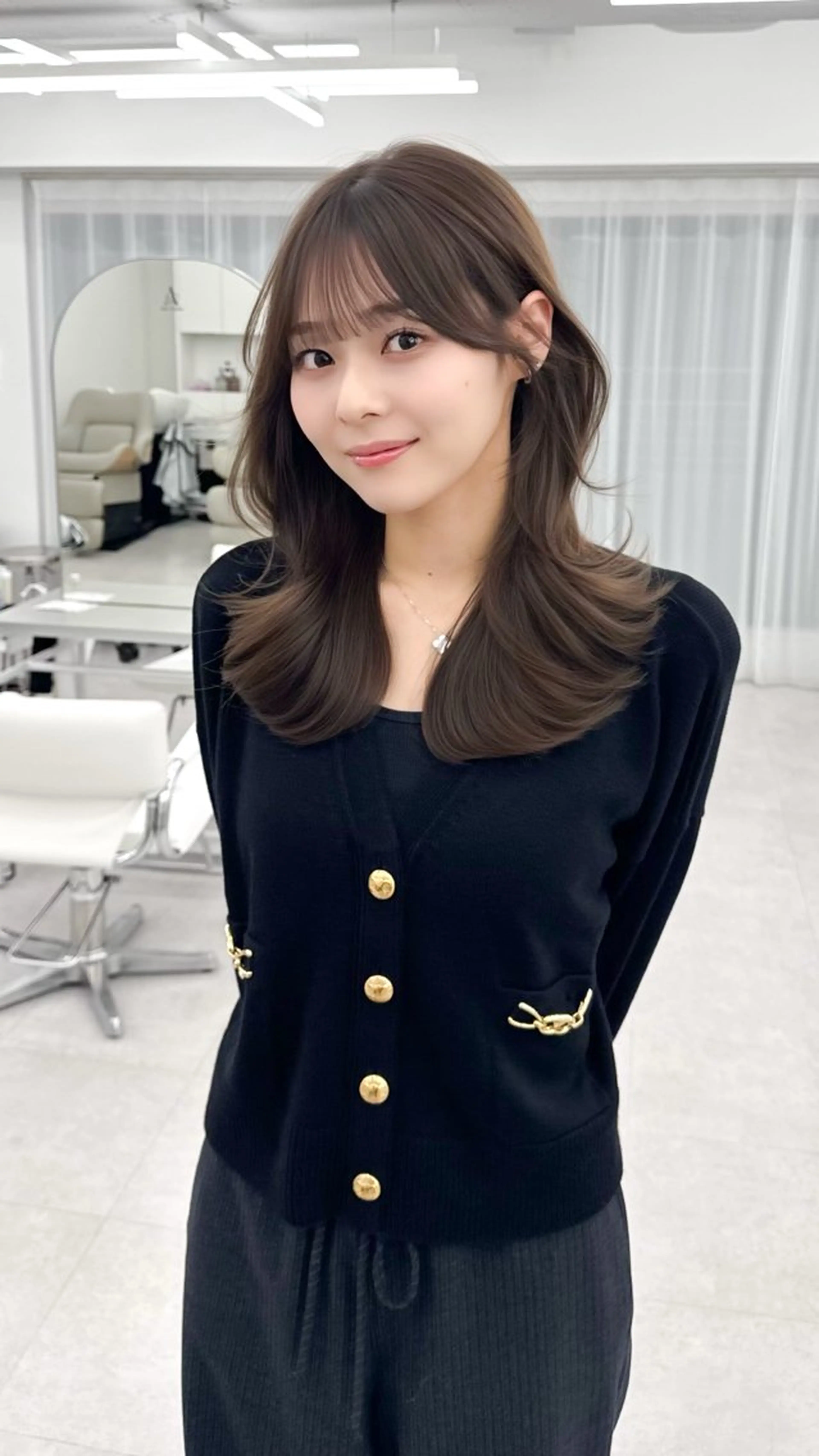 ミディアム カラー ヘアアレンジ カット ヘアカラー トリートメント 顔周り&ミディアム 特化/池袋/kokiのヘアスタイル