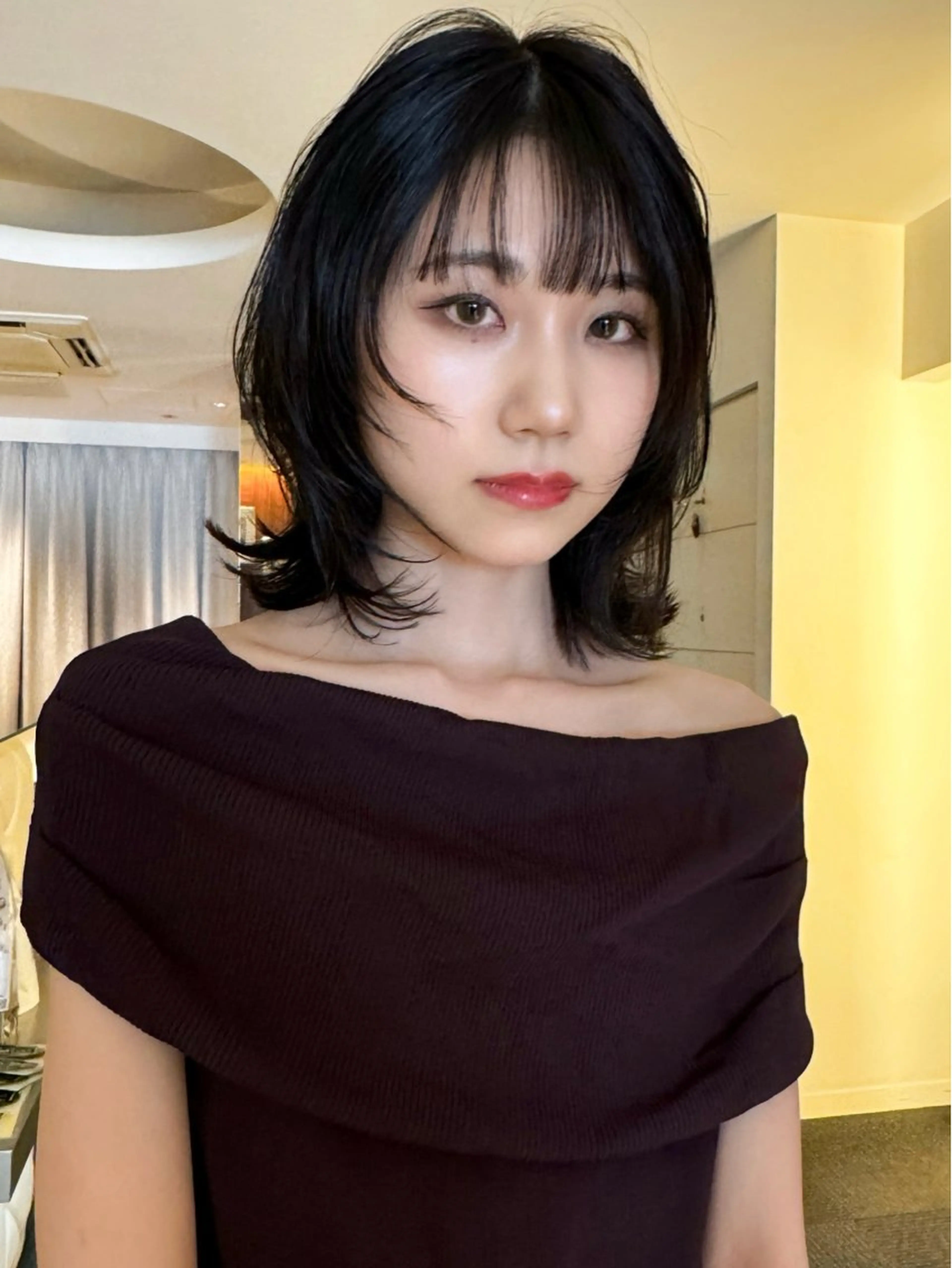 ミディアム ボブレイヤー ボブ レイヤーカット モデル募集/山田蓮/ レイヤーボブのヘアスタイル