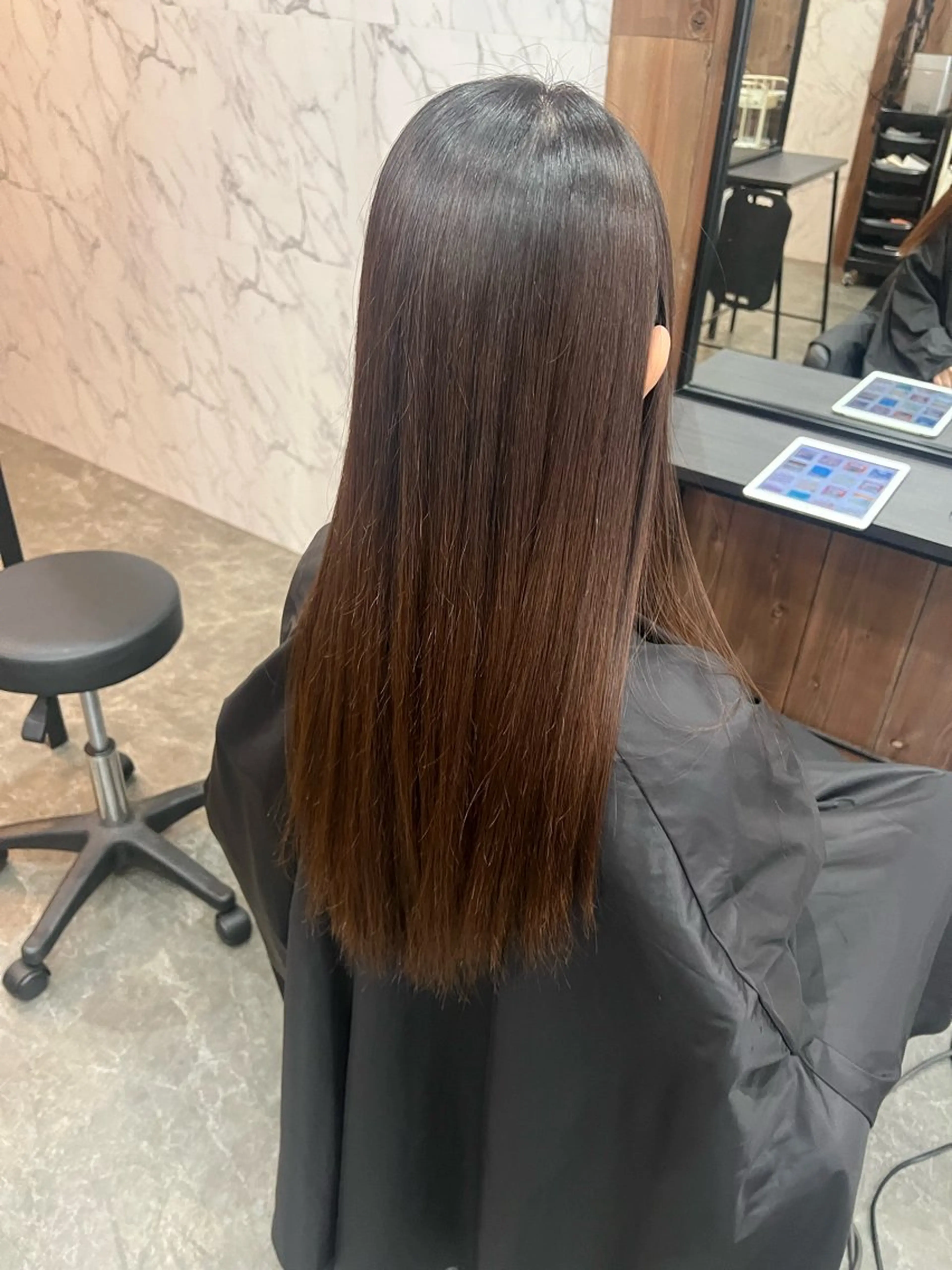 ロング ロング 縮毛矯正 縮毛矯正 カットカラー縮毛 モデル募集/鈴木のヘアスタイル