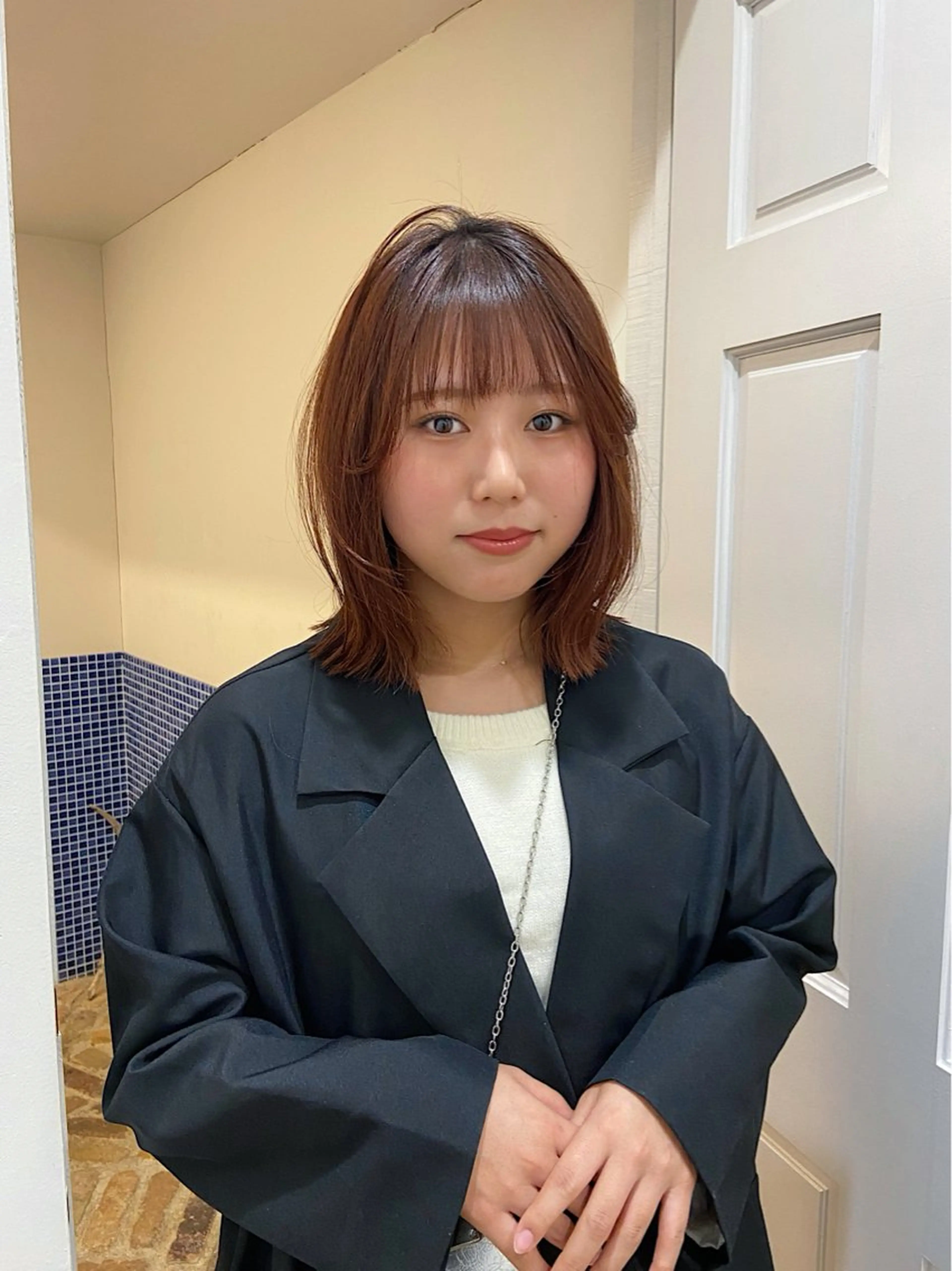 ミディアム 顔周りカット カット 加藤 こゆきのヘアスタイル