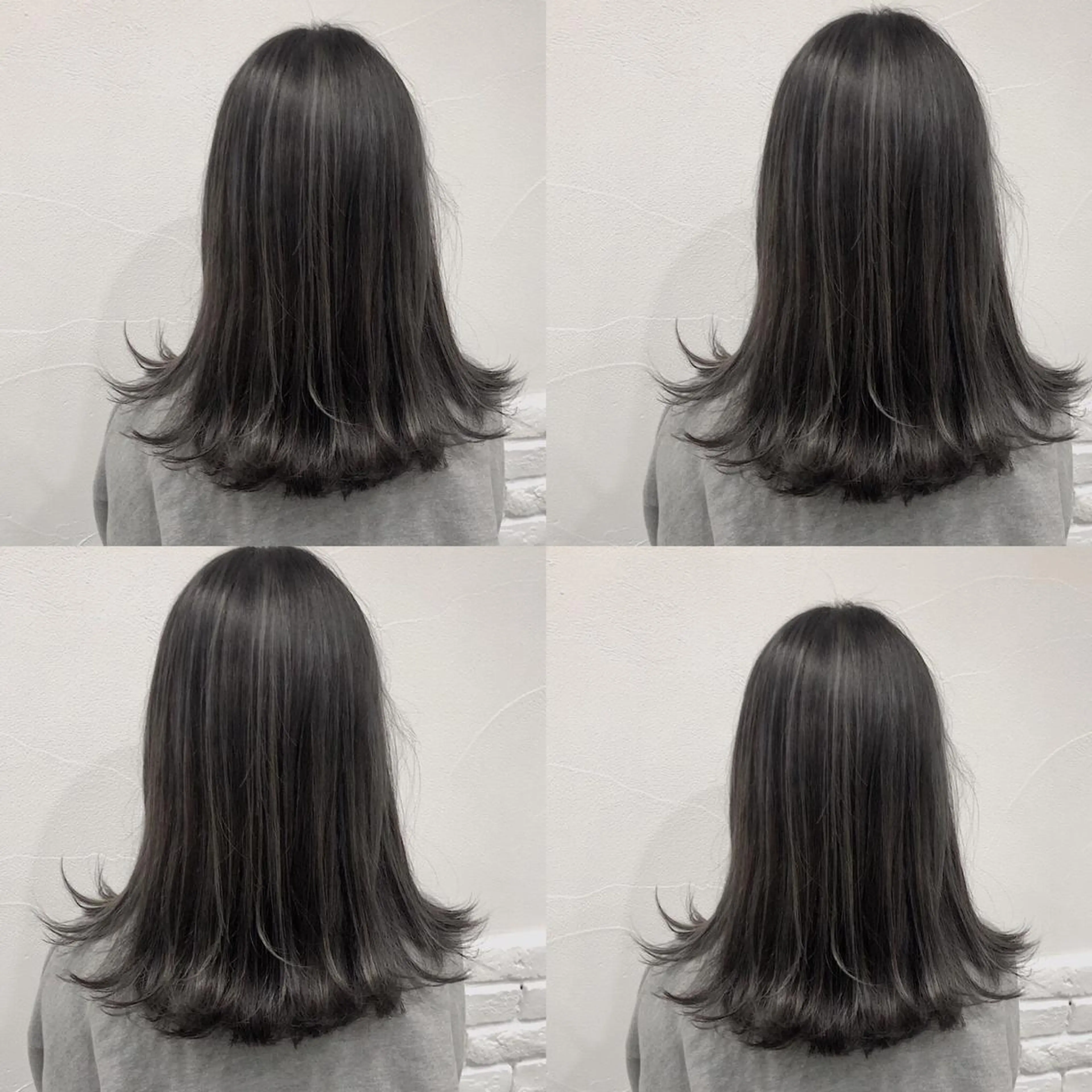 ミディアム カラー 韓国レイヤーカット/ 儚げカラーチナツのヘアスタイル